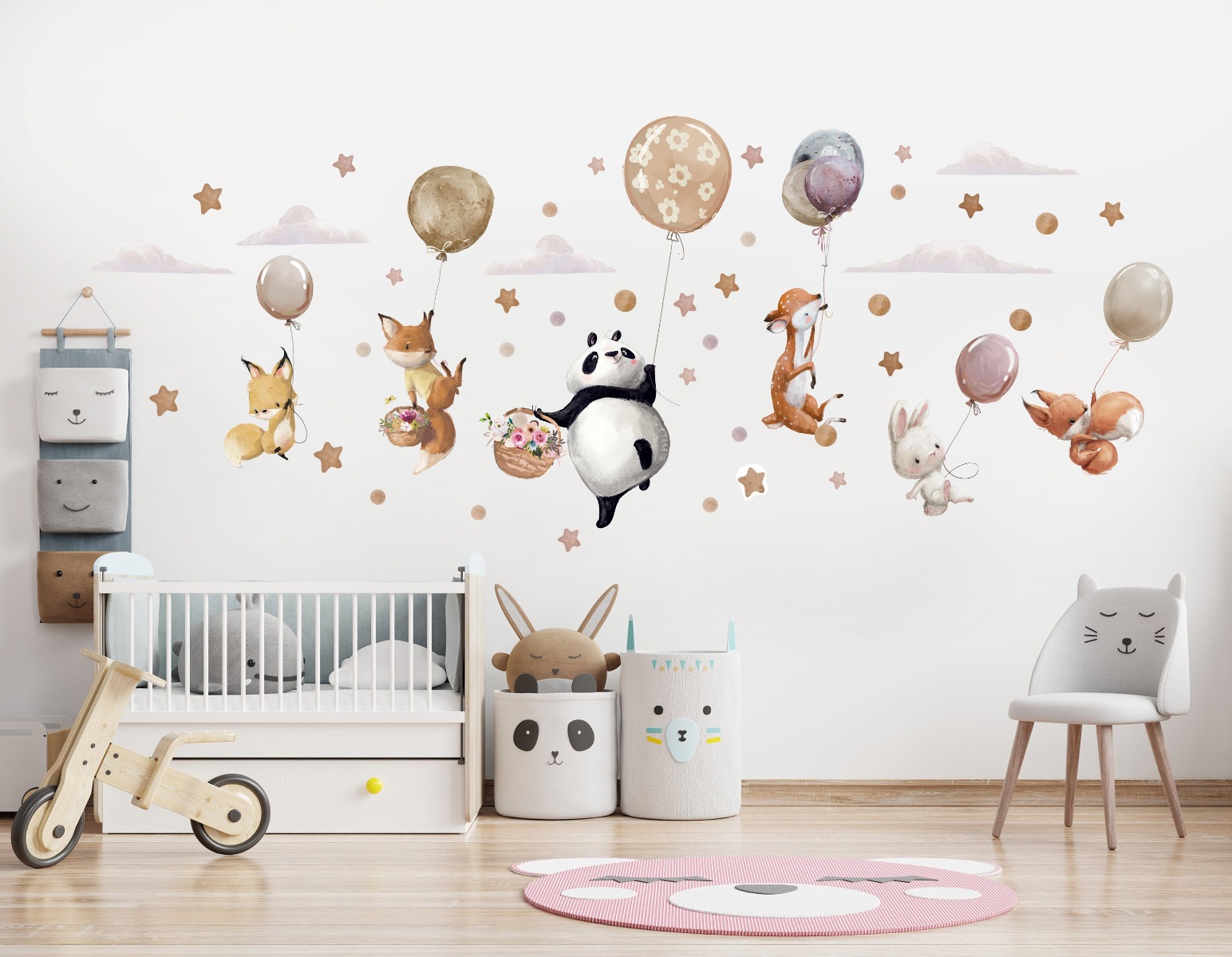 Muurstickers - Dieren en Ballonnen / Beige