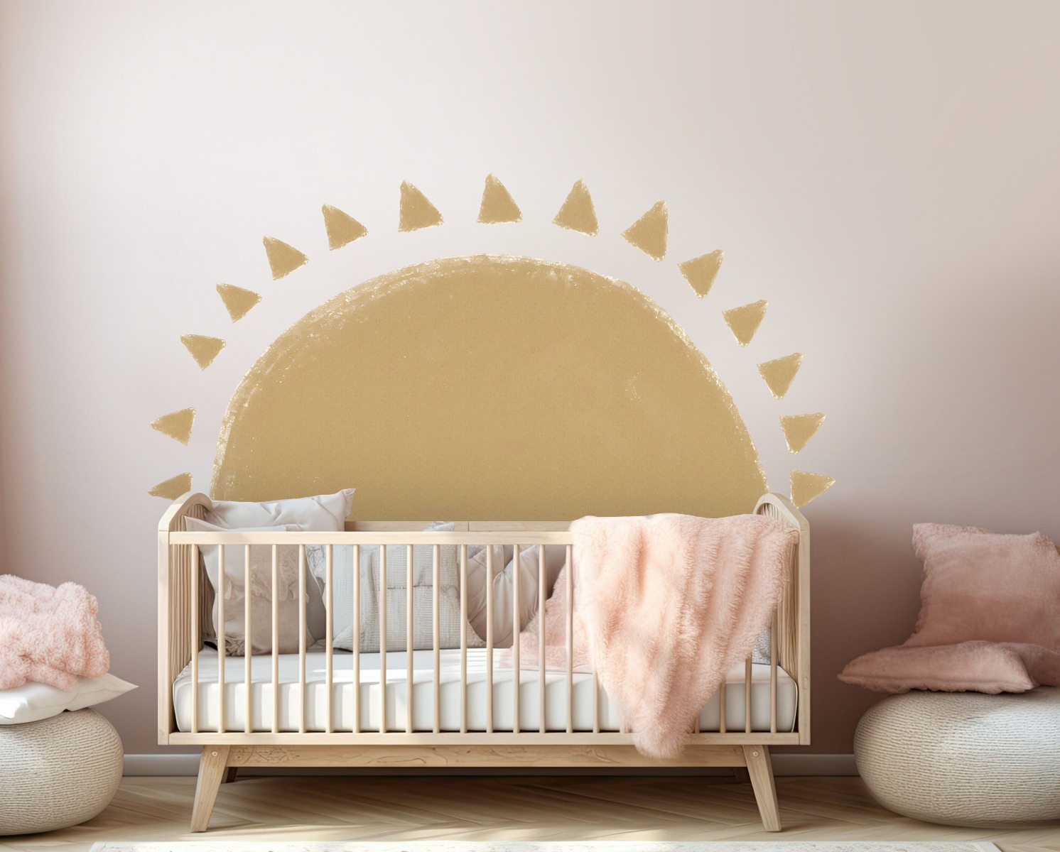 Muursticker - Halve zon / Beige