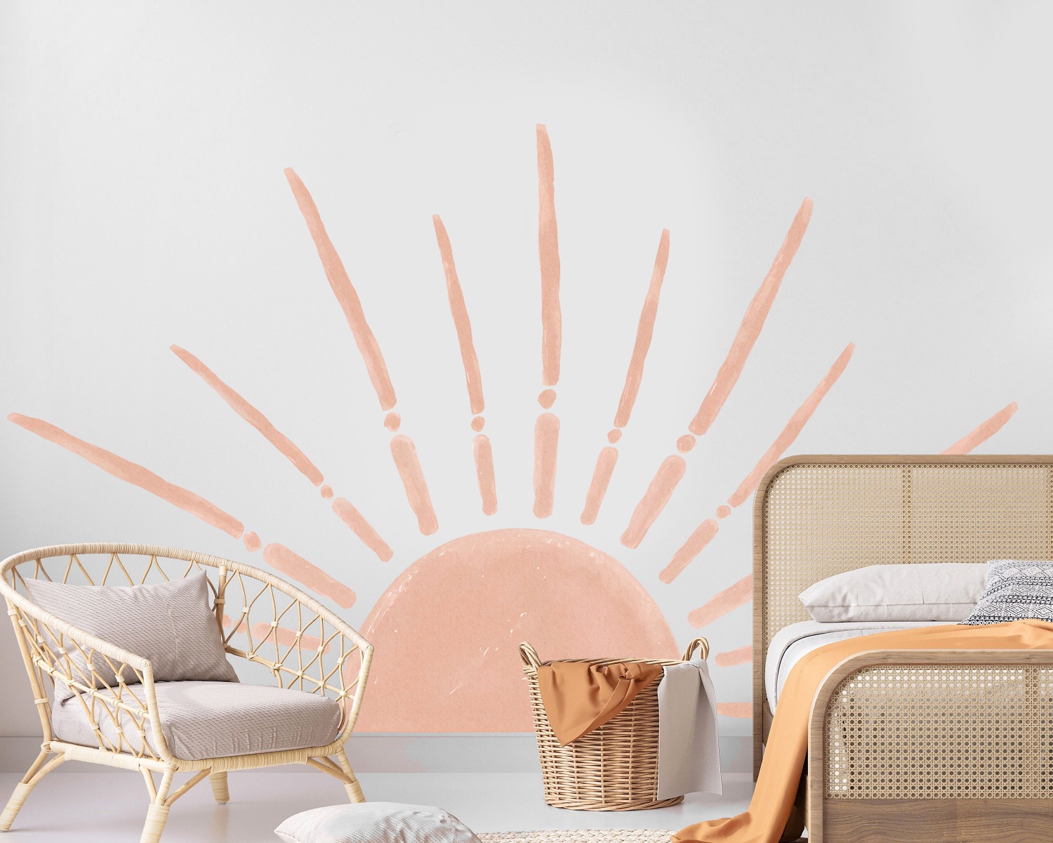 Muursticker - Halve zon / Roze