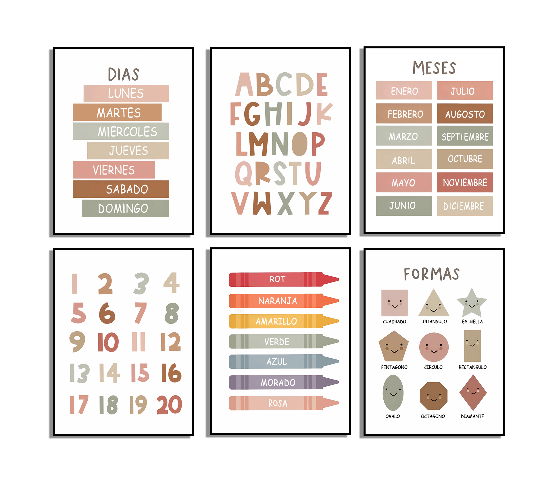 Affiche - Leerposters voor kinderen / Set van 6 / 02