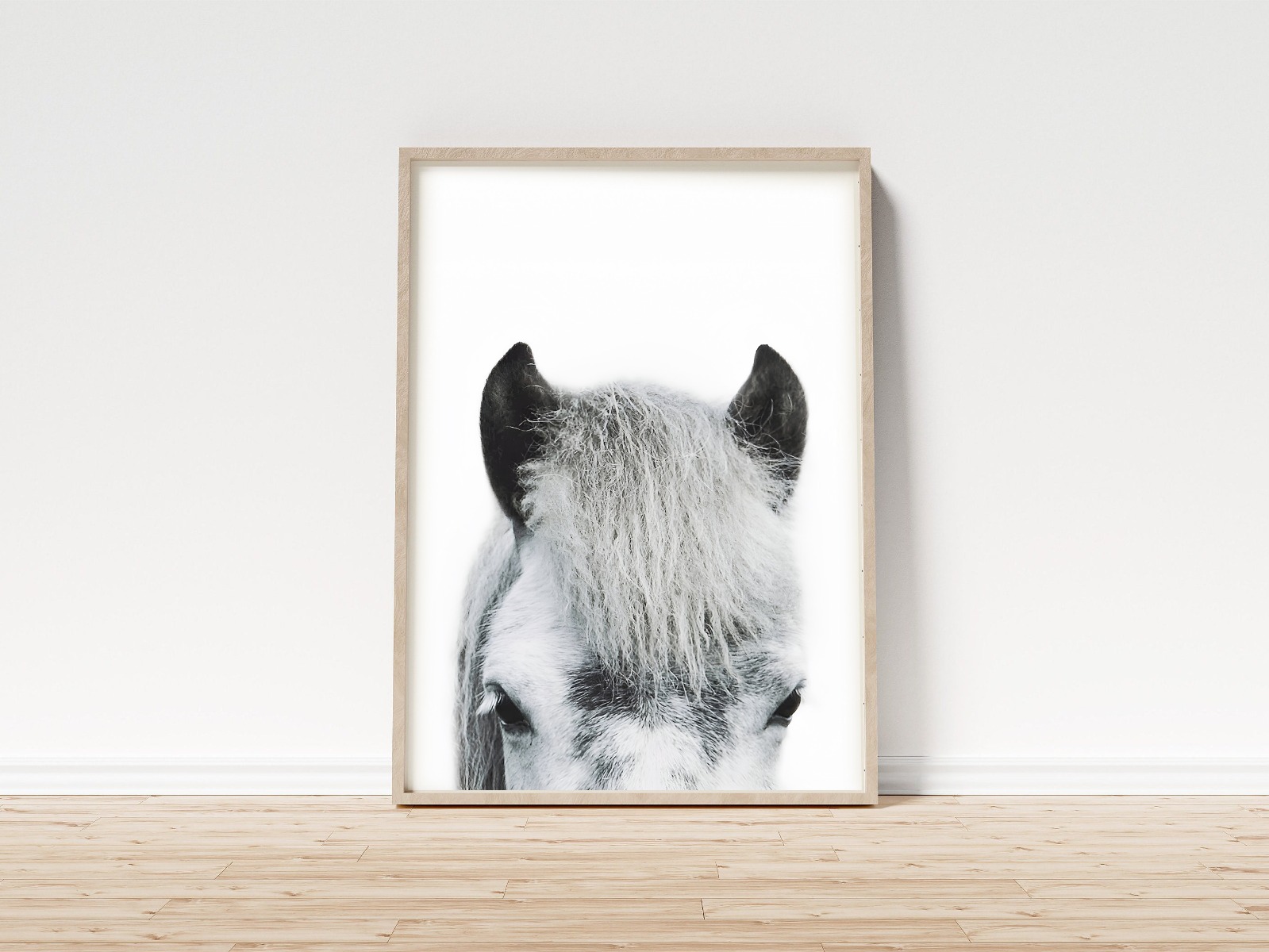 Poster - Paardenportret / Grijs