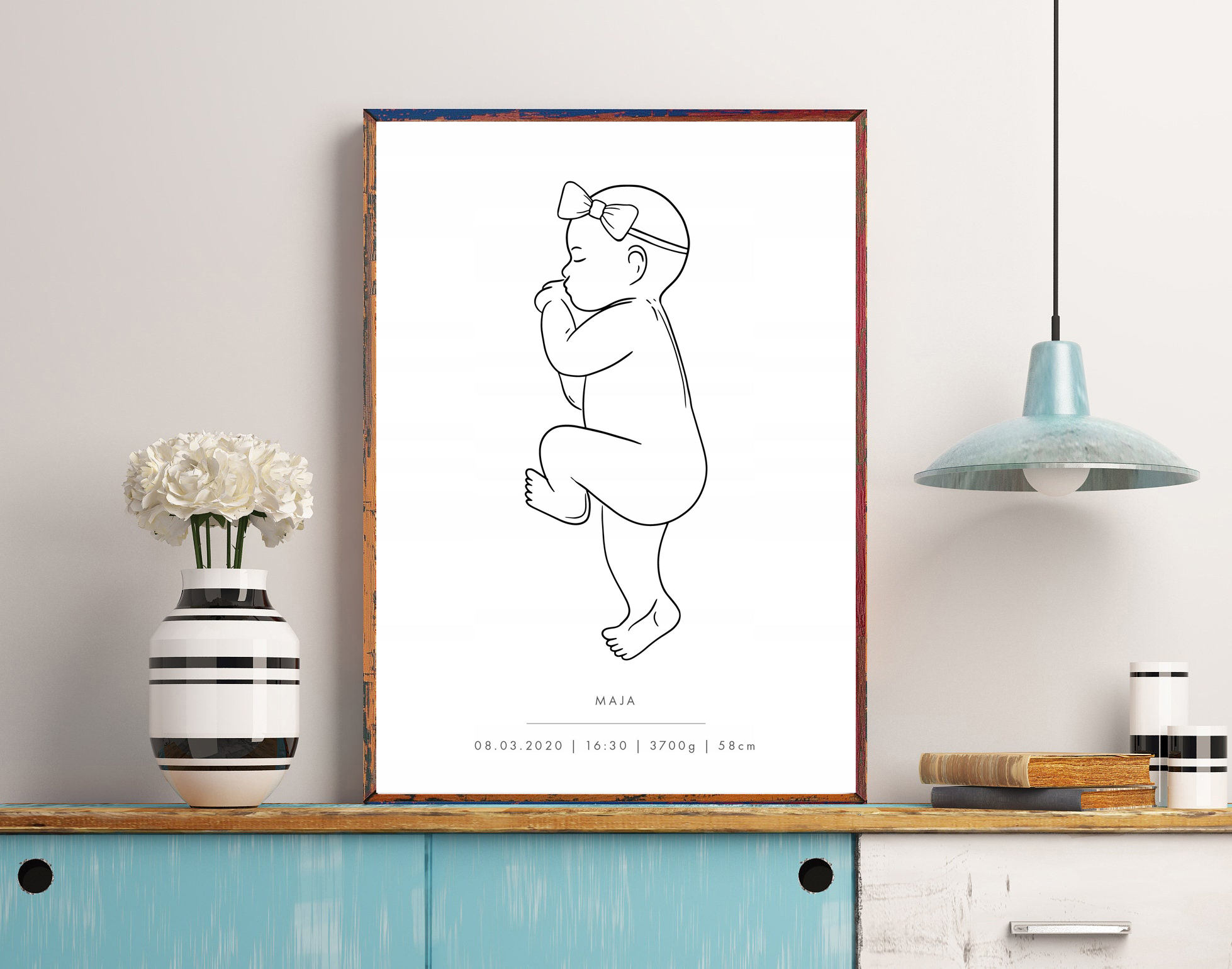 Poster - Geboorteposter / Wit / Gepersonaliseerd