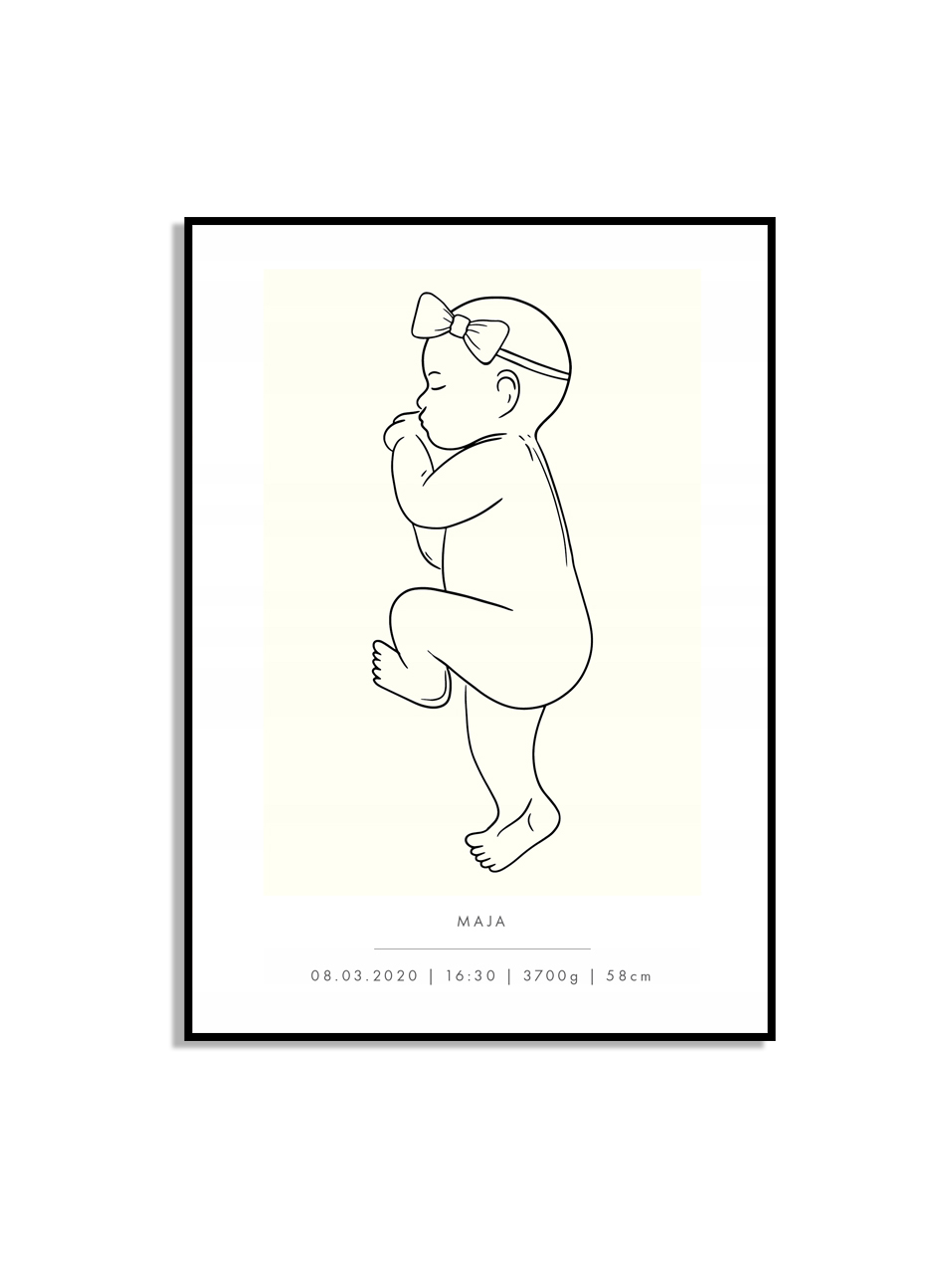 Poster - Geboorteposter / Geel / Gepersonaliseerd