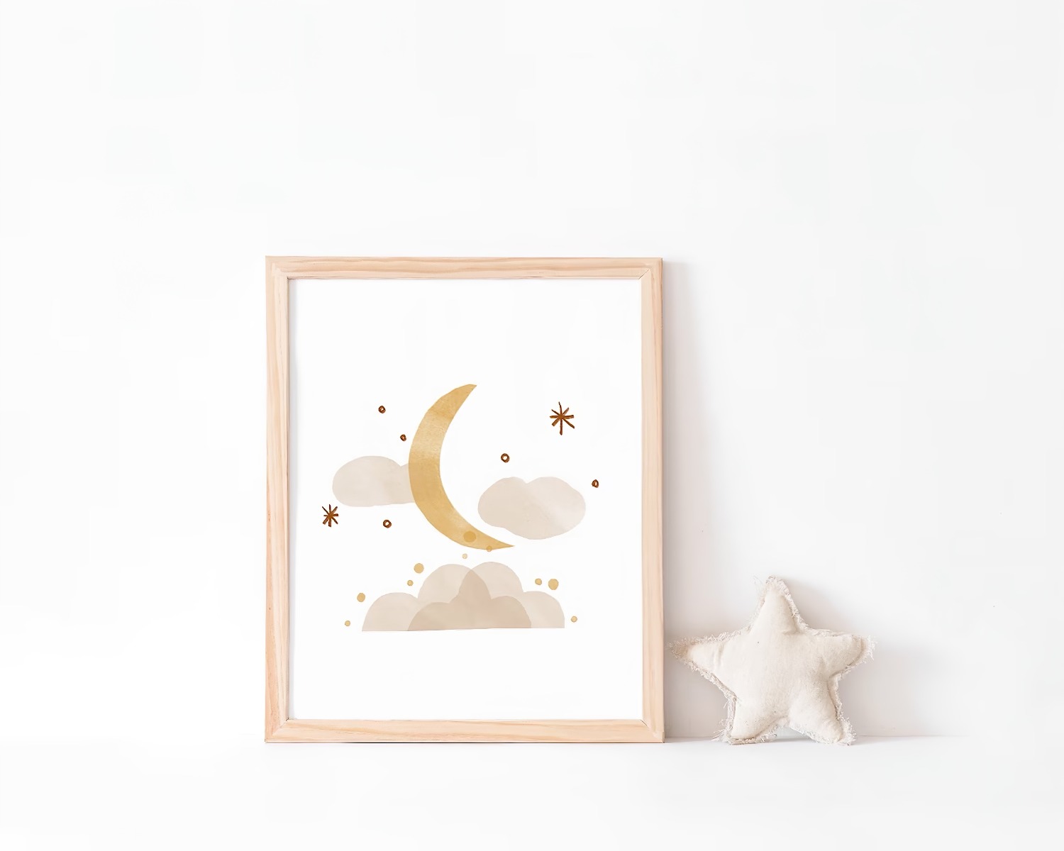 Posters - Boho Kinderkamer / Maan en Wolk