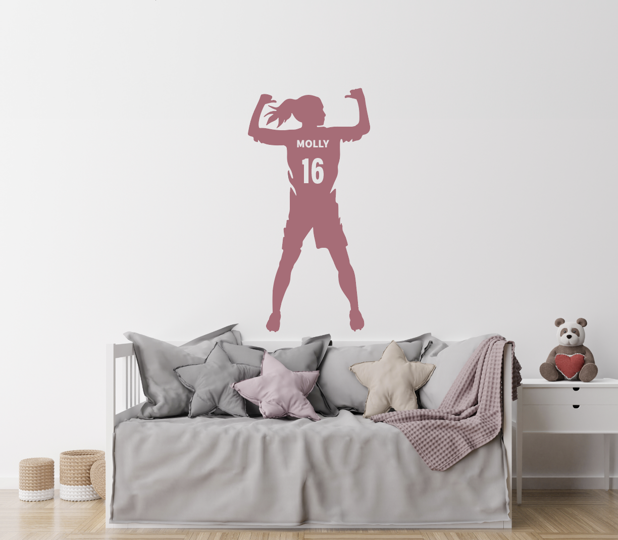 Muursticker - Voetballer / Gepersonaliseerd / 02