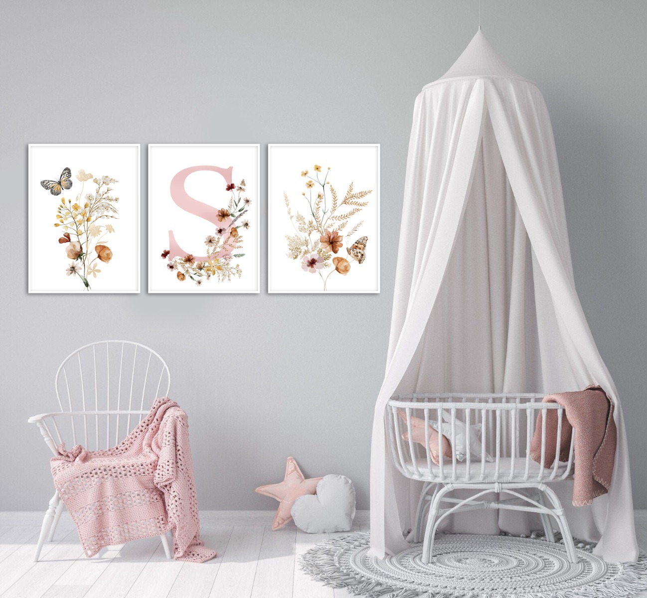Affiches Wilde bloemen / Gepersonaliseerd / Set van 3