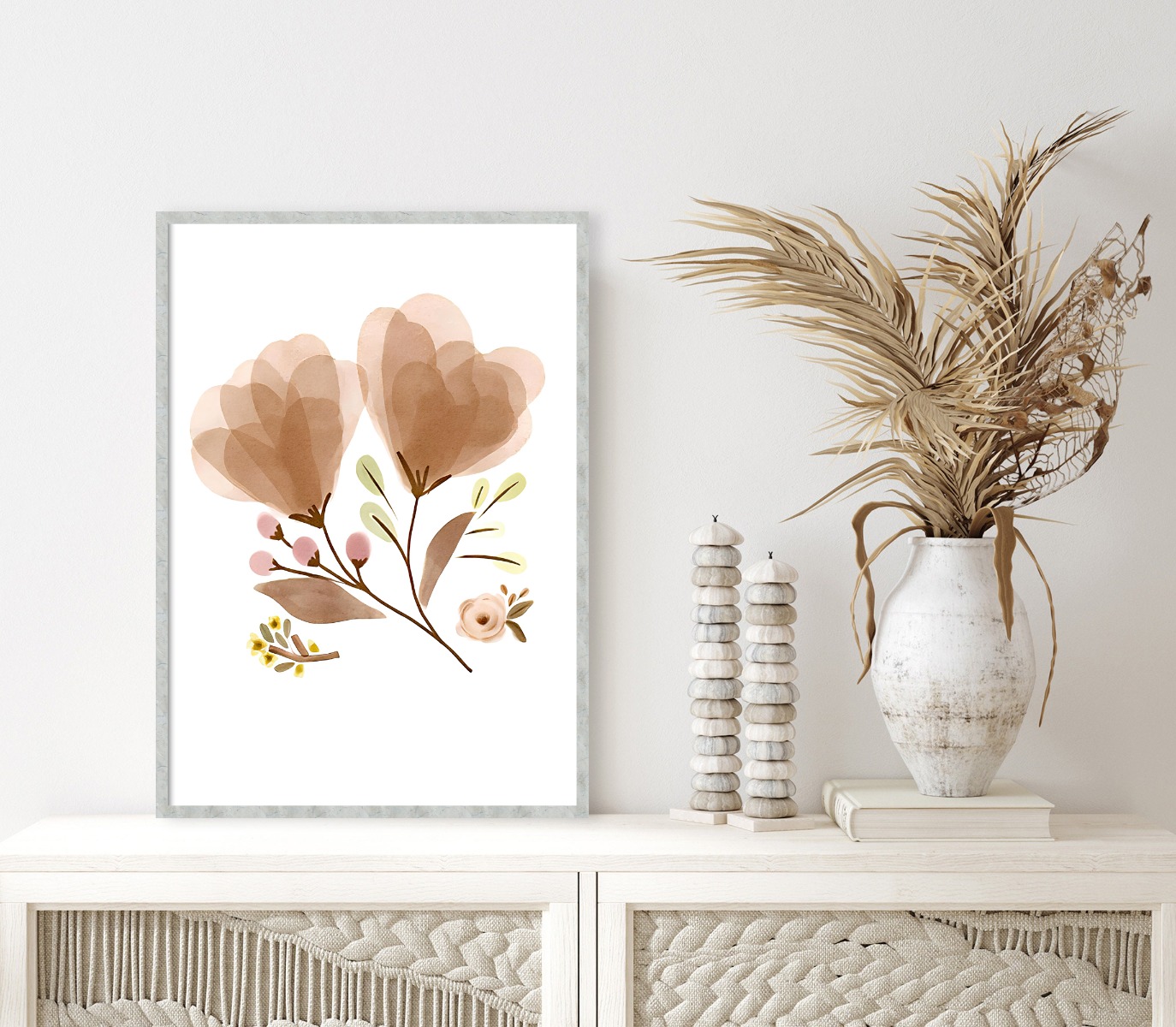 Poster - Bloemen / Bruin / 02