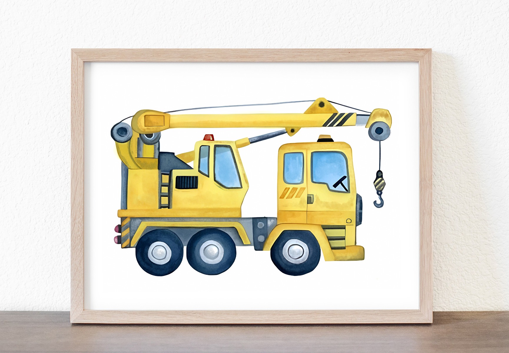 Poster - Voertuigen / Kraan / Geel