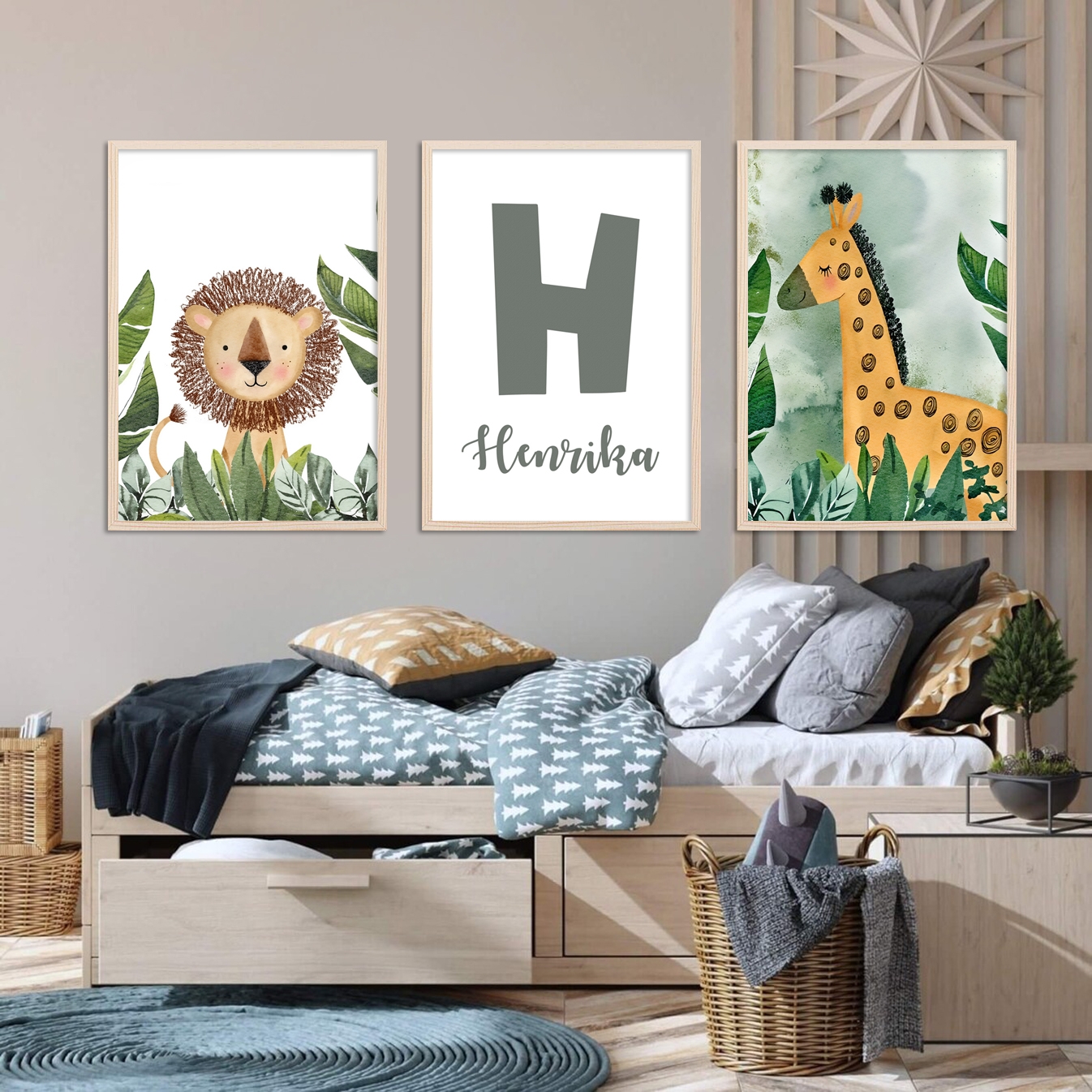 Posters - Leeuw en Giraf / Gepersonaliseerd / Set van 3
