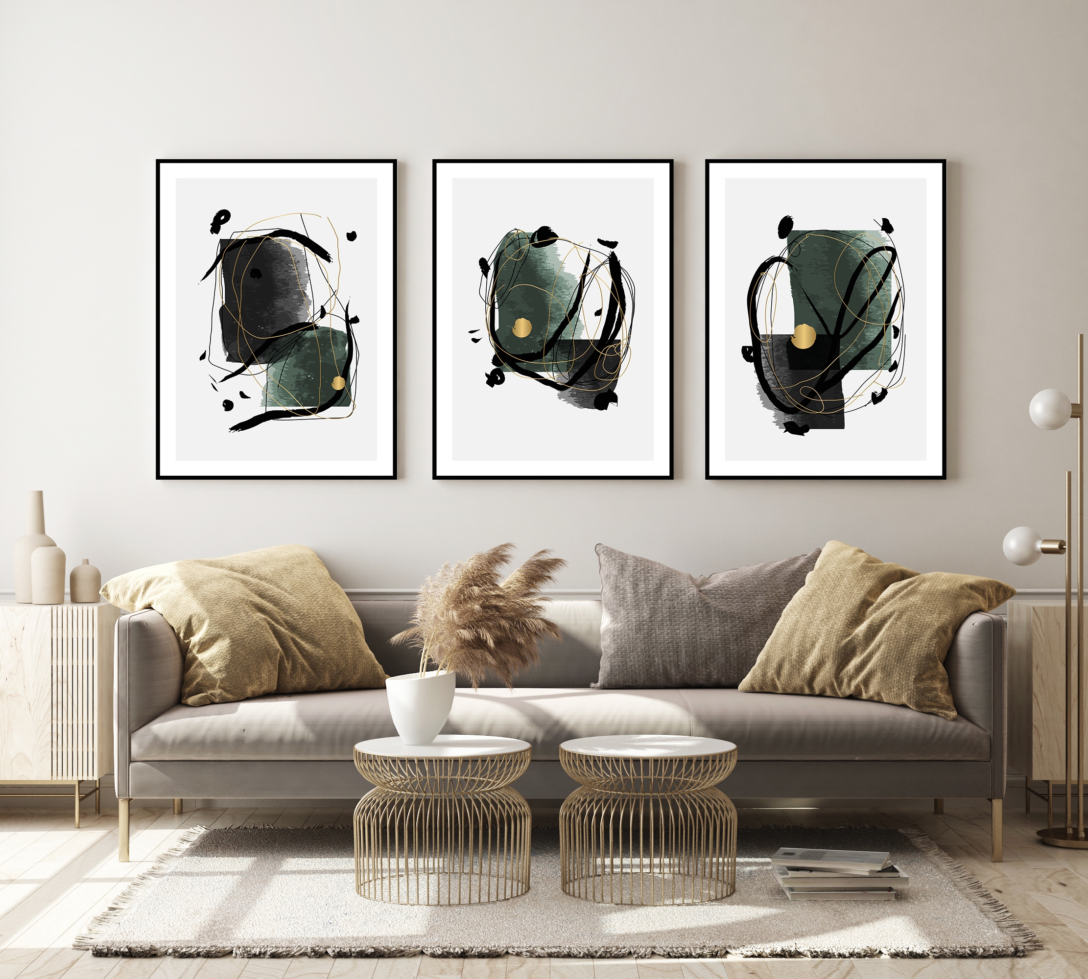 Affiches - Moderne kunst / Patroon # 06 / Set van 3