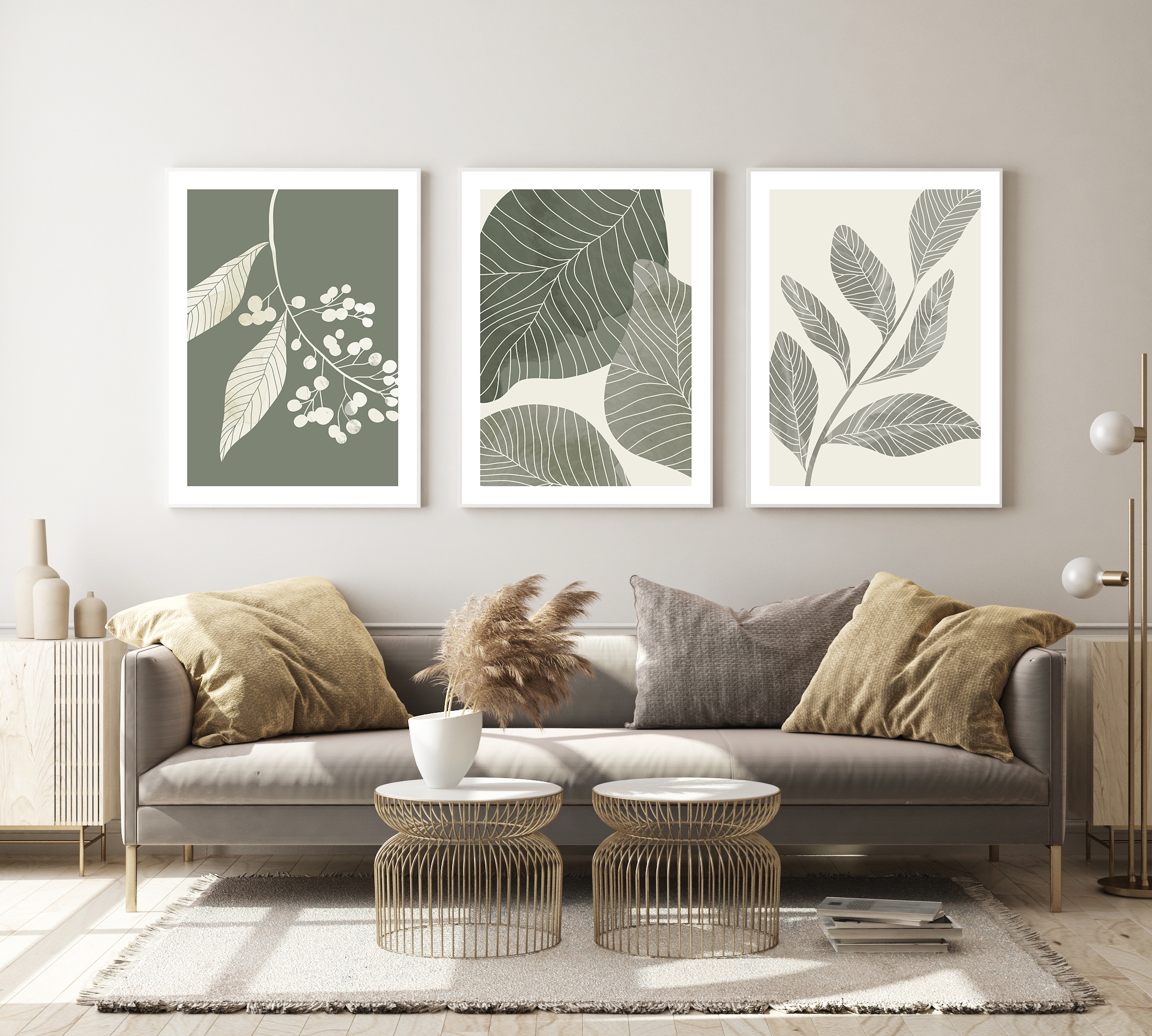 Affiches - Moderne kunst / Patroon # 08/ Set van 3