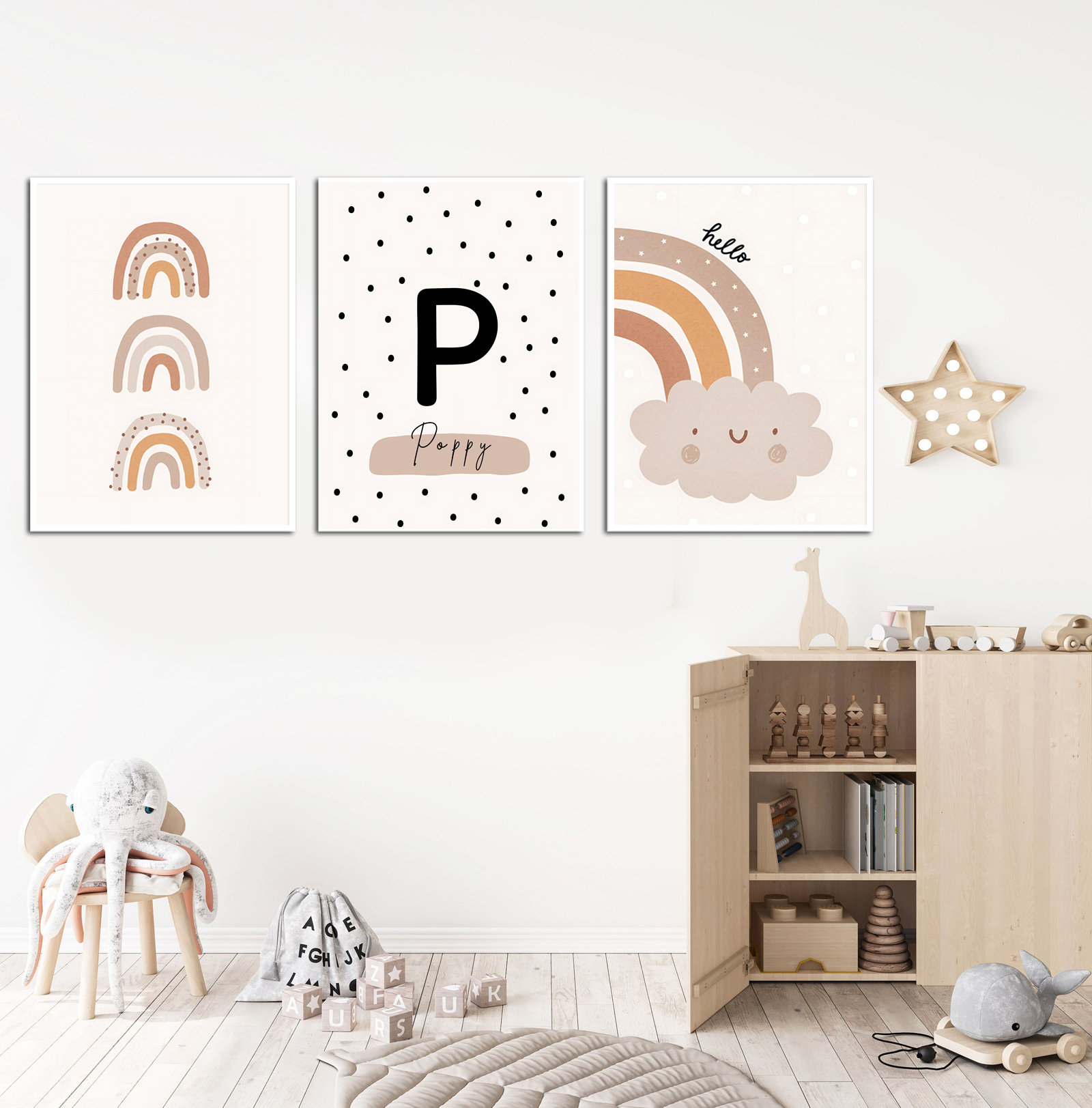 Affiches - Hello / Gepersonaliseerd / Set van 3