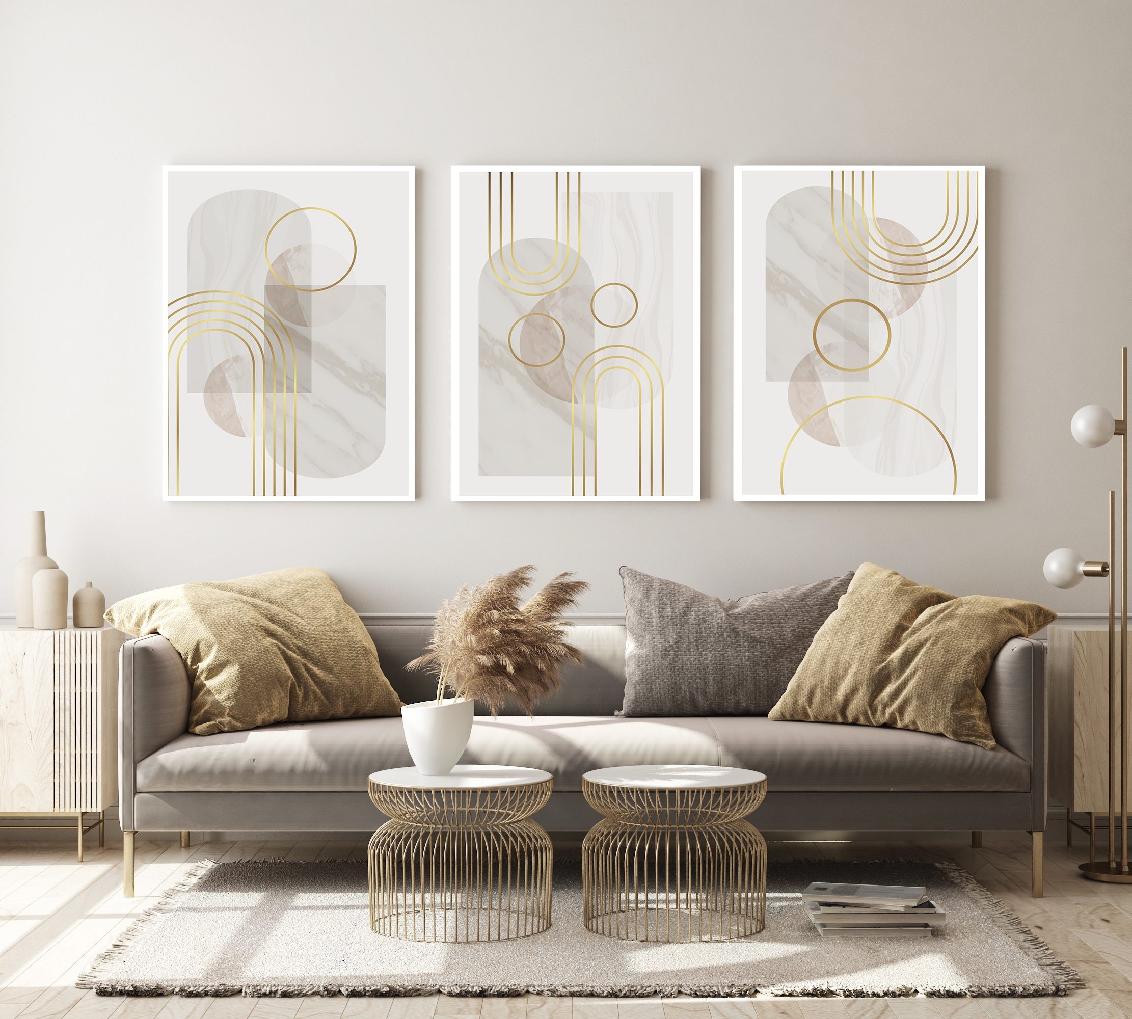 Affiches - Moderne kunst / Patroon #09 / Set van 3