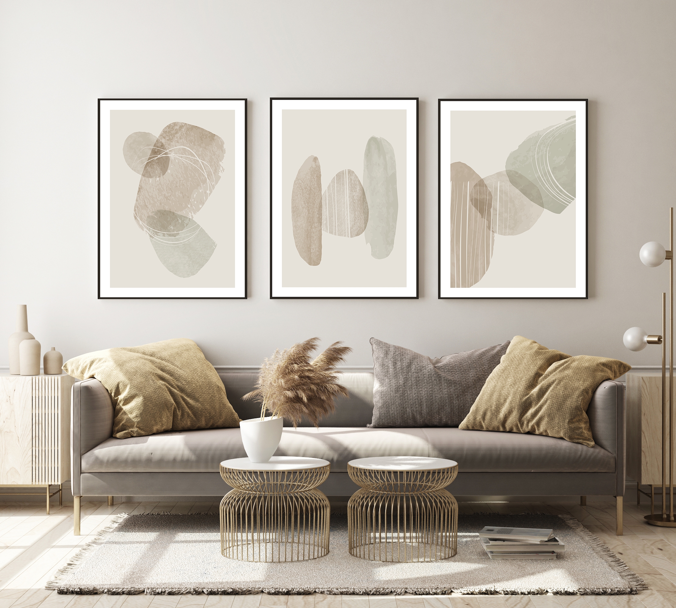 Affiches - Moderne kunst / Patroon # 10 / Set van 3