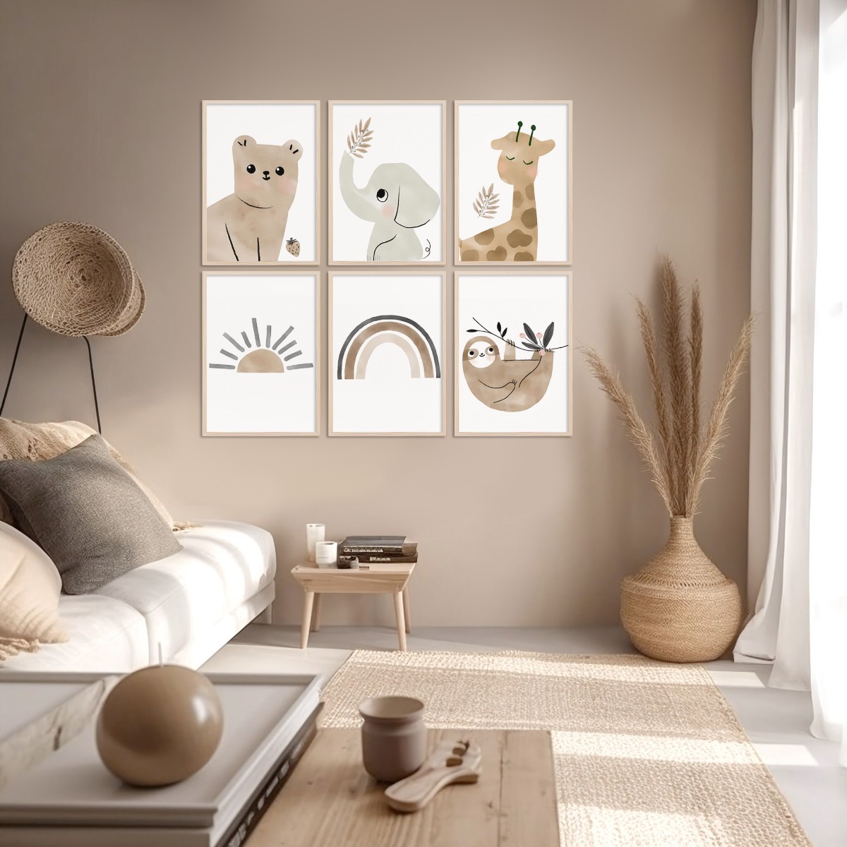 Affiches - Dieren en zon / Set van 6