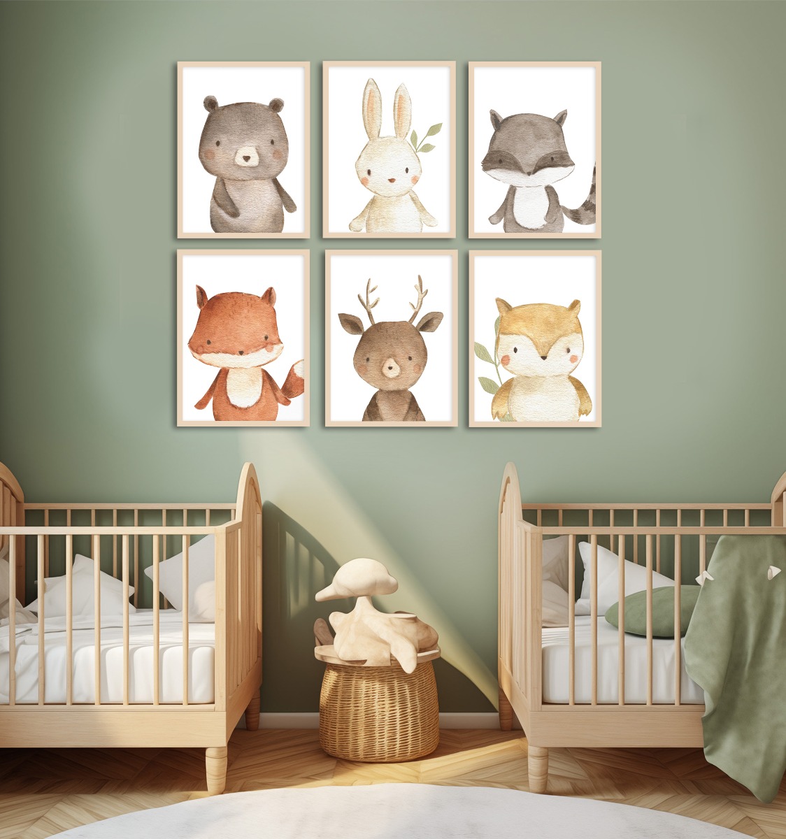Affiches - Dieren met Bladeren / Set van 6