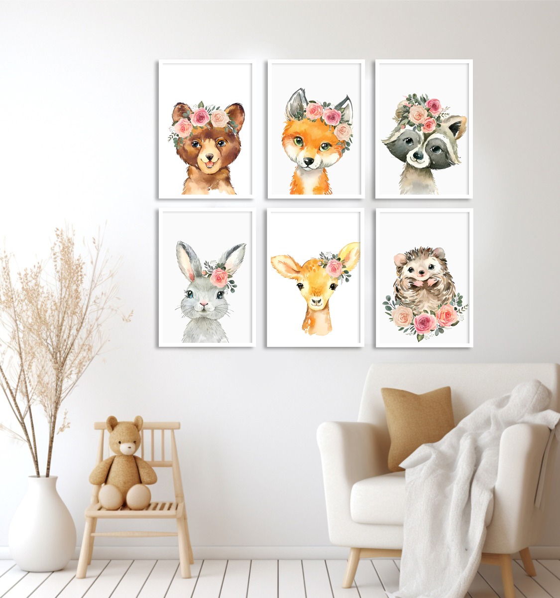 Affiches - Bloemen en Dieren / Set van 6