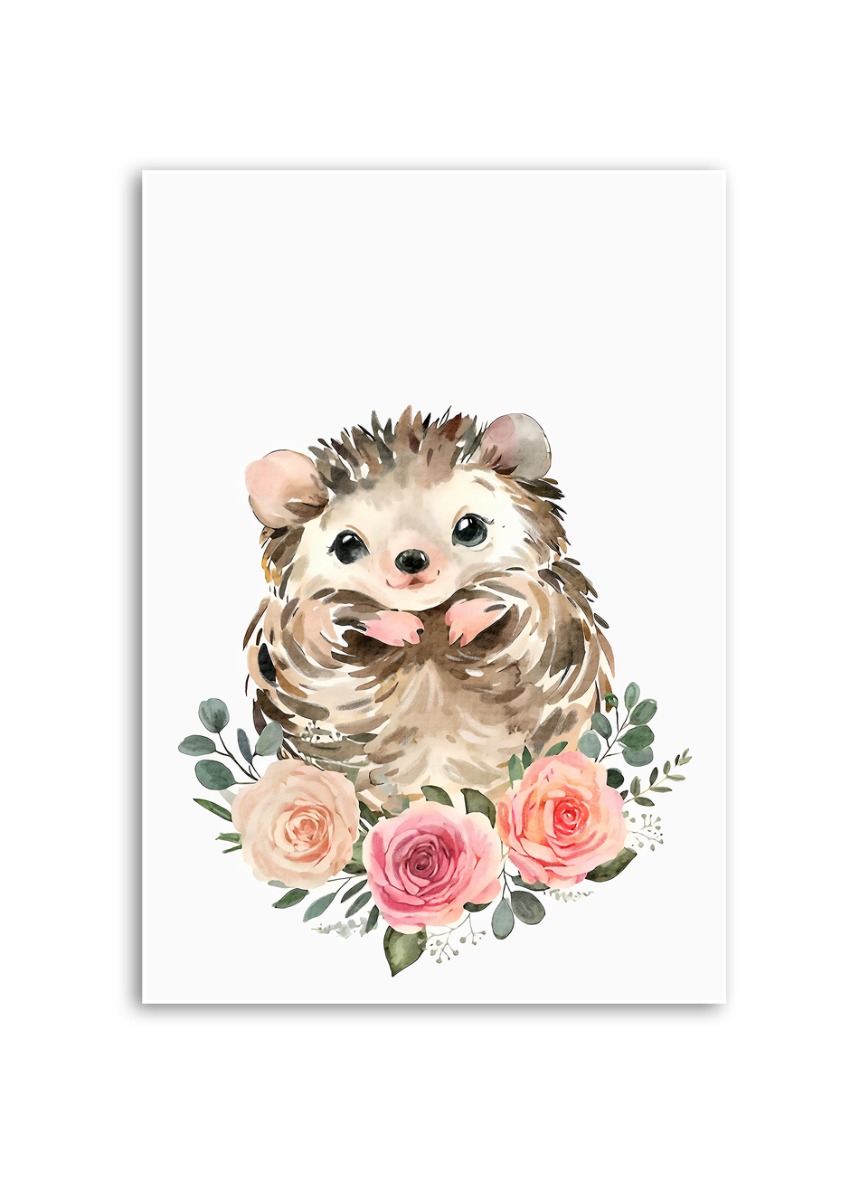 Poster - Roze Egel: Een Bloemrijke Omhelzing