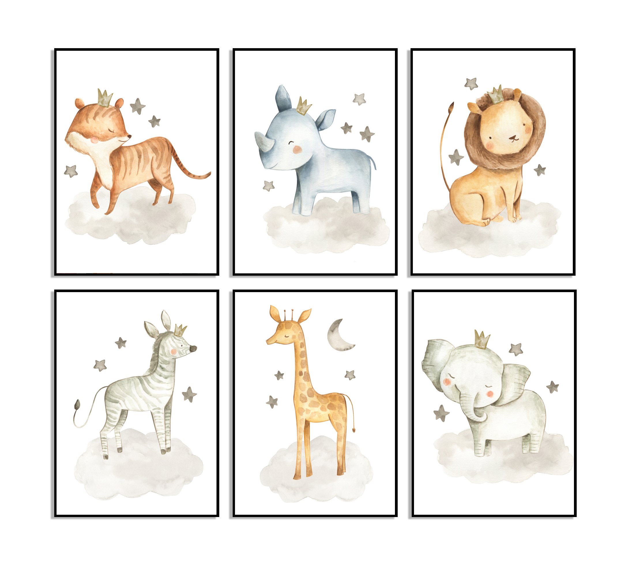 Affiches - Dieren en Sterren / Set van 6