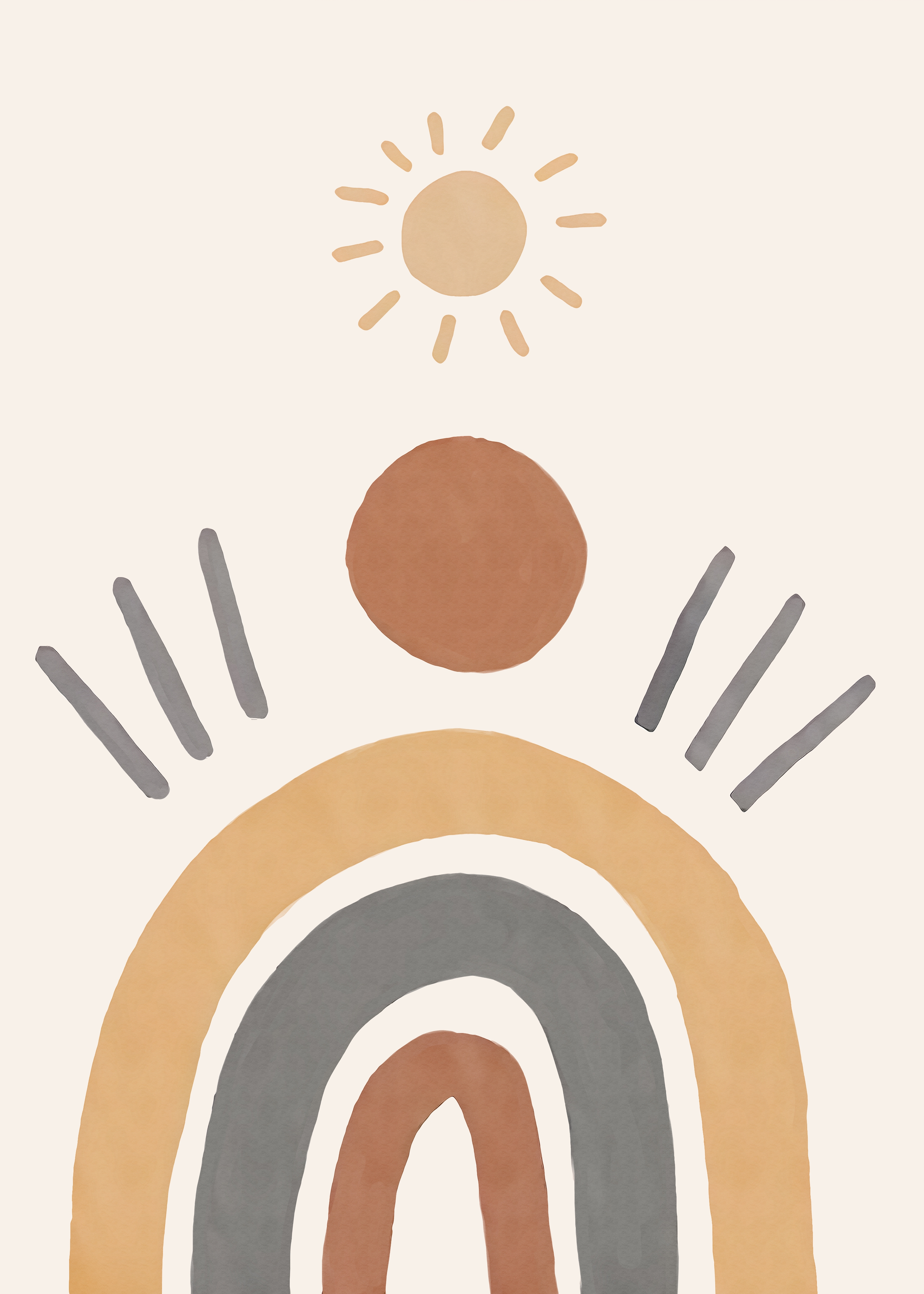 Affiche - Regenboog en Zon