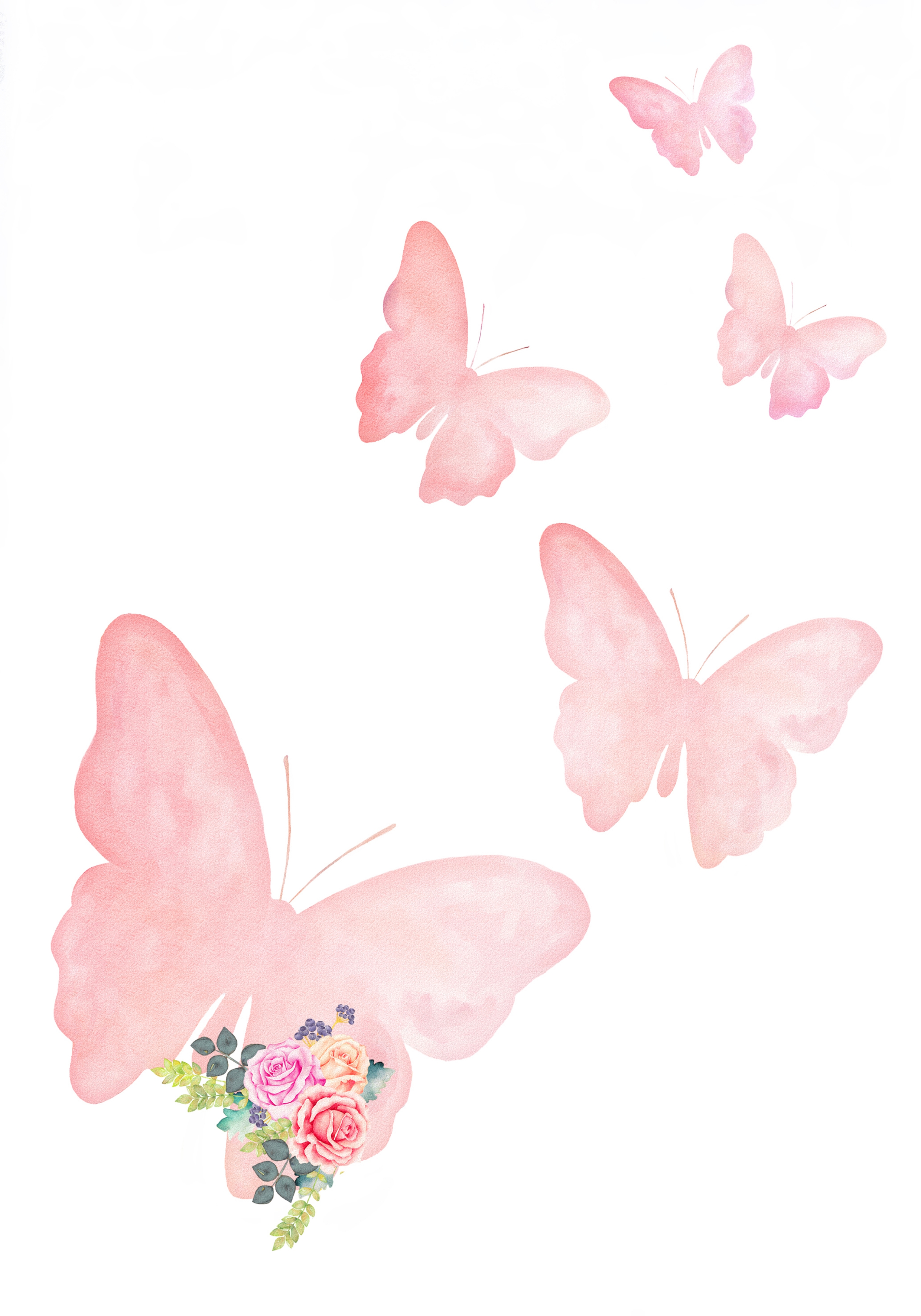 Affiche - Vlinders / Roze