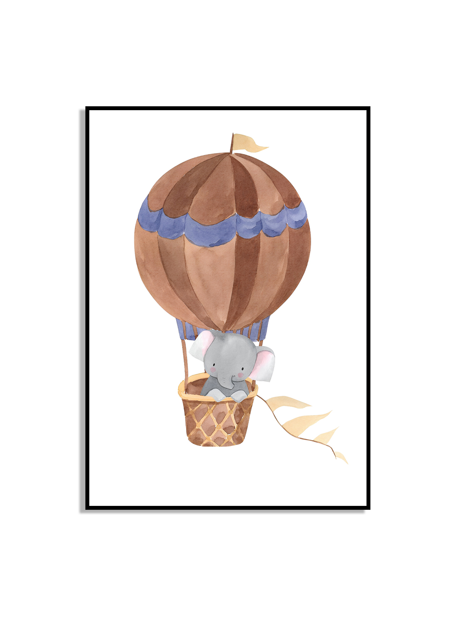 Affiche - Olifant in een Luchtballon