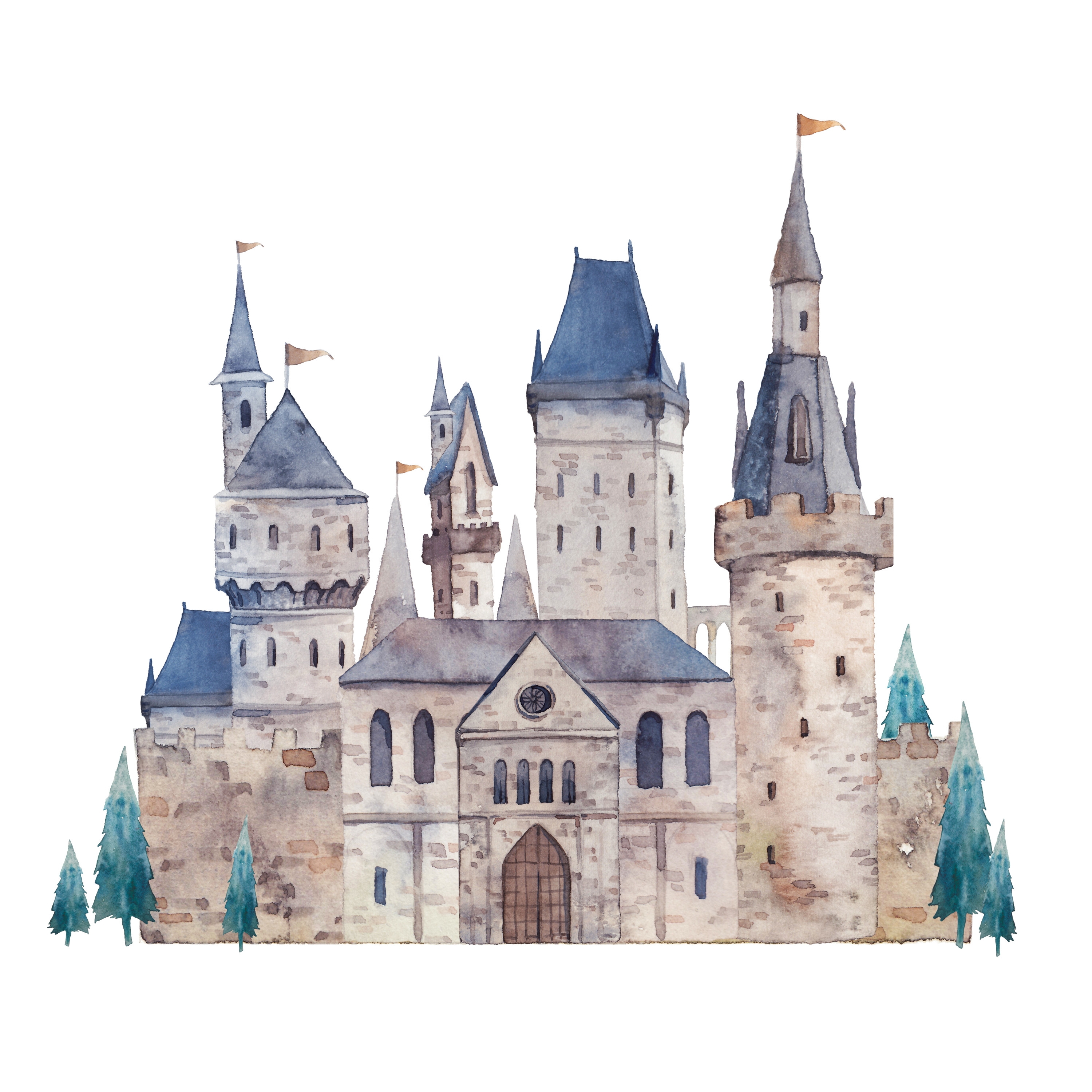 Muursticker - Blauw kasteel