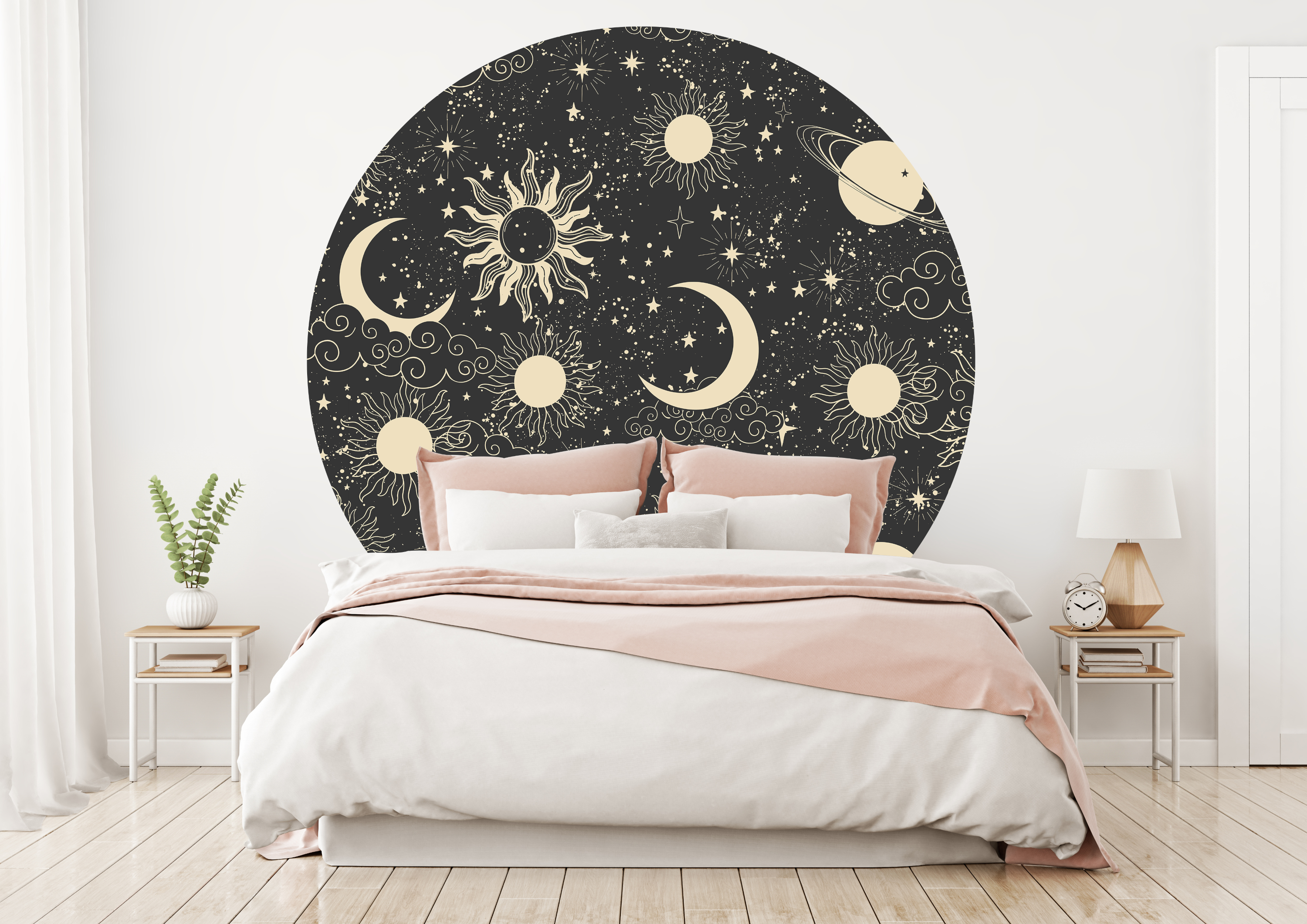 Muurstickers - Zon, Maan en Sterren / Cirkel