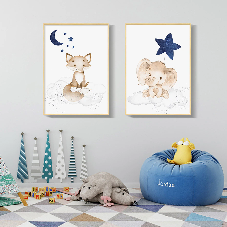 Affiches - Vos en Olifant / Set van 2