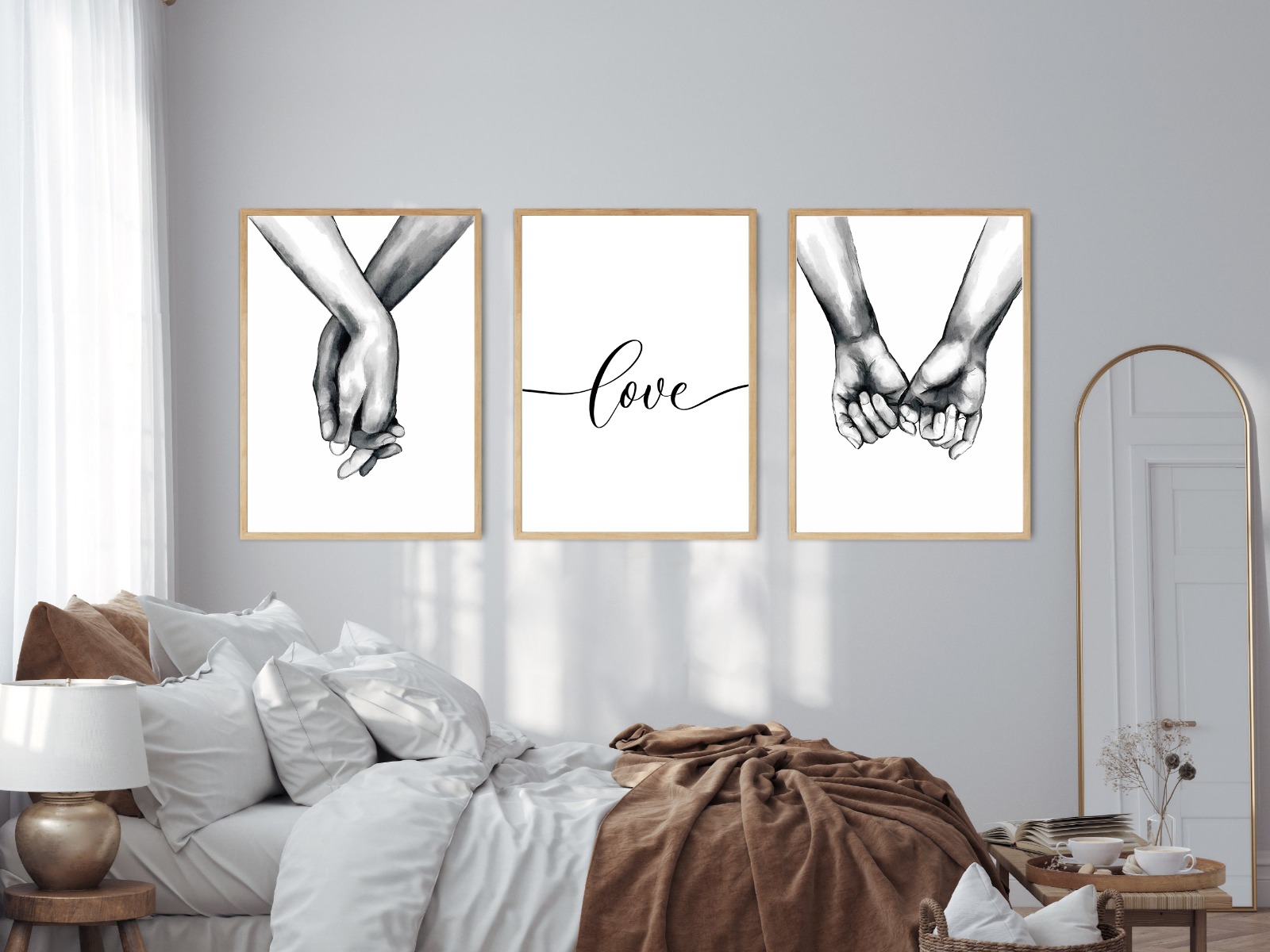 Posters - Handen aan de muur / Love / Set van 3