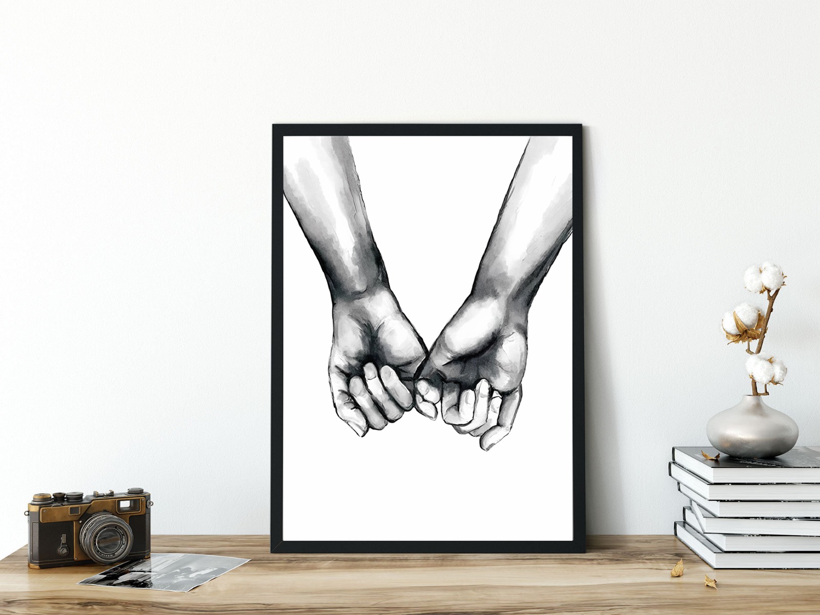 Affiche - Romantische poster / Handen op muur #2