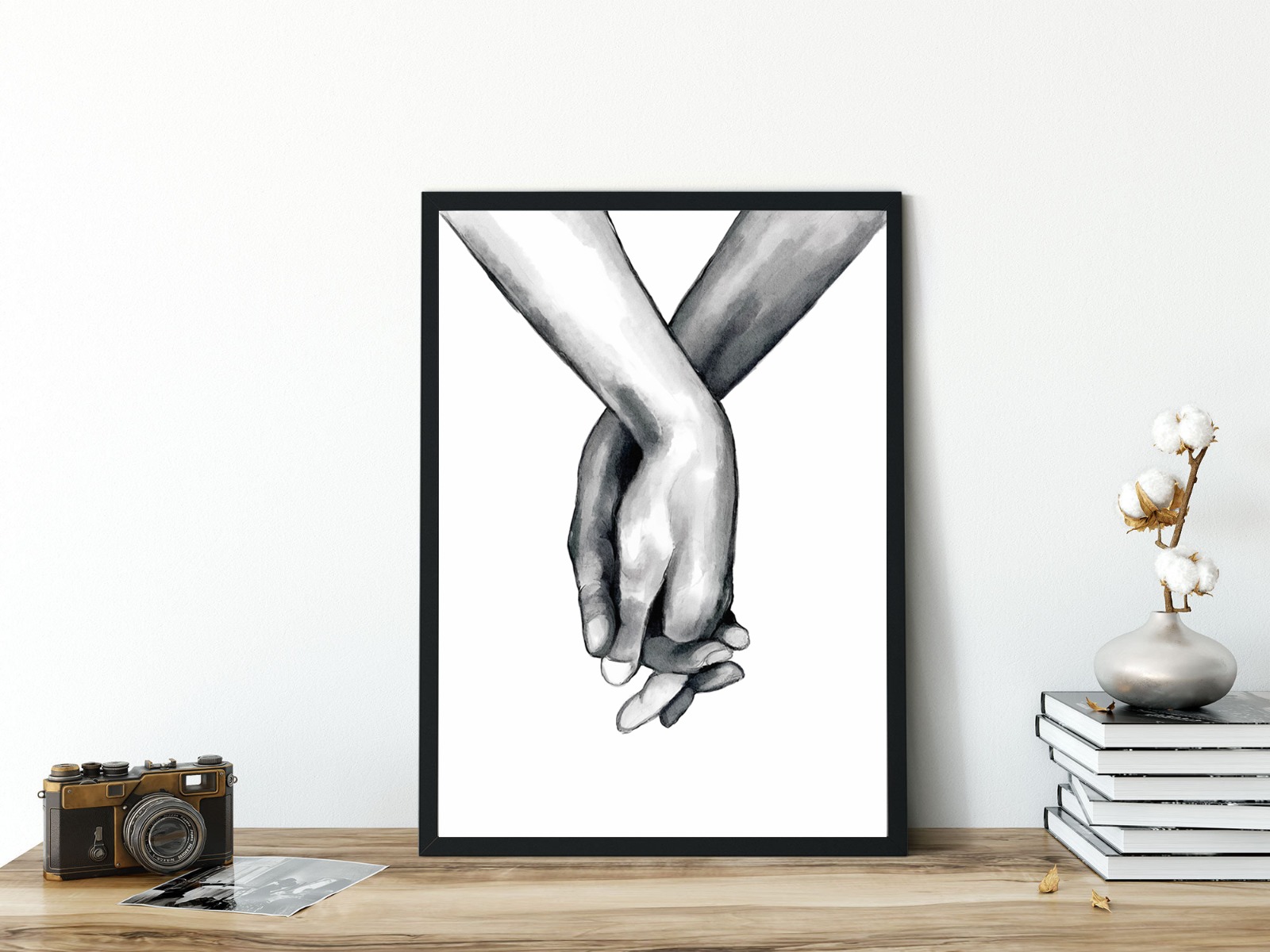 Affiche- Romantische poster / Handen op muur #1
