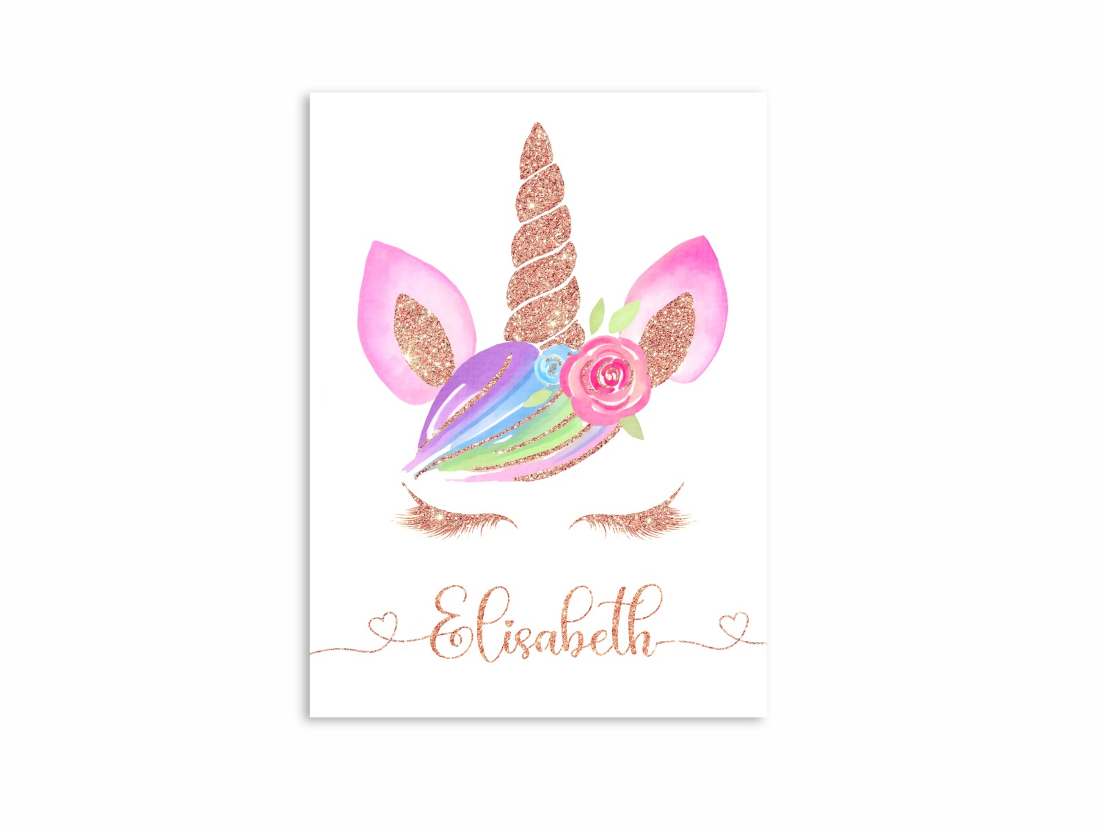 Poster - Gouden Eenhoorn / Gepersonaliseerd