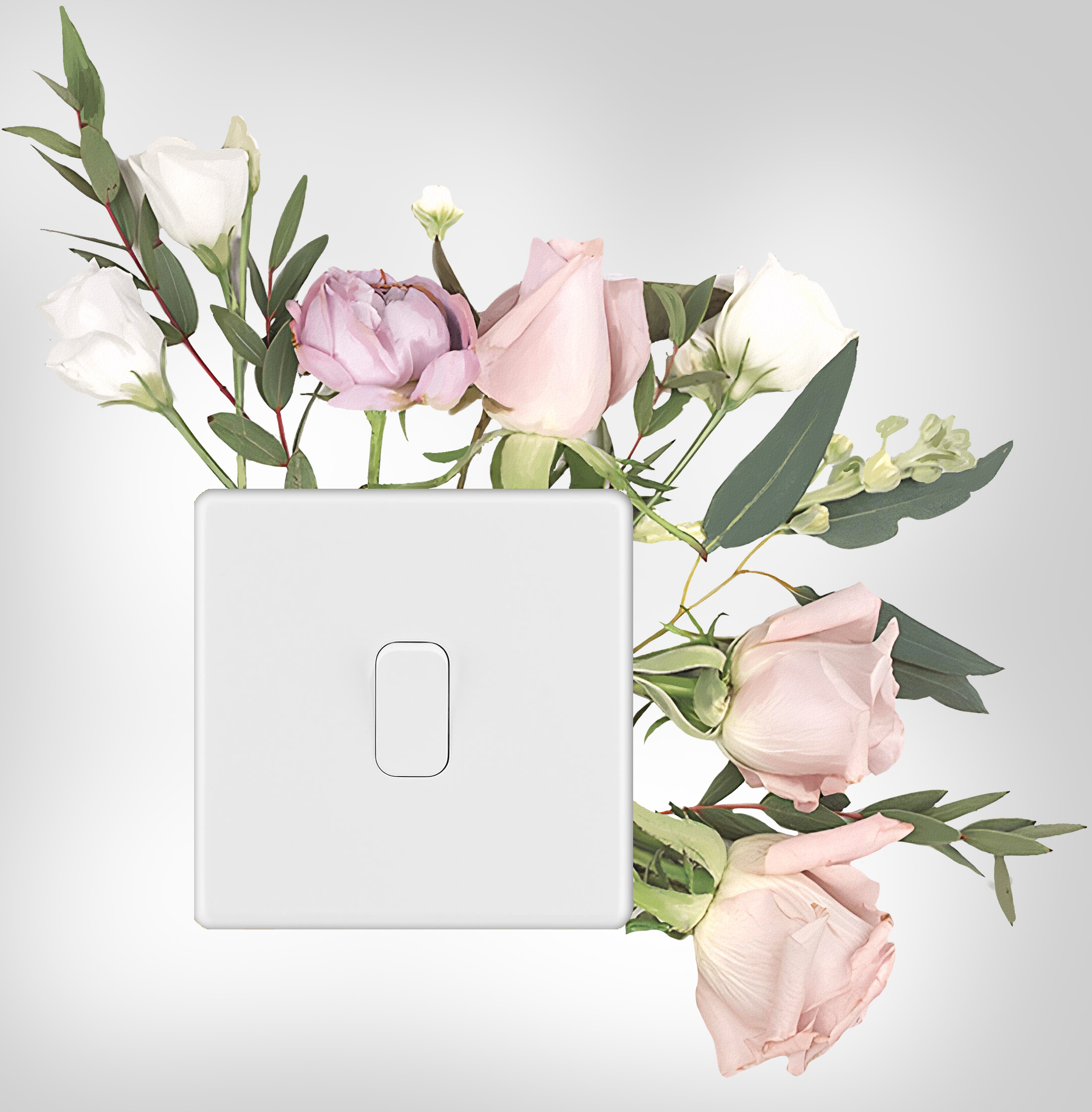 Schakelsticker - Roze en witte bloemen