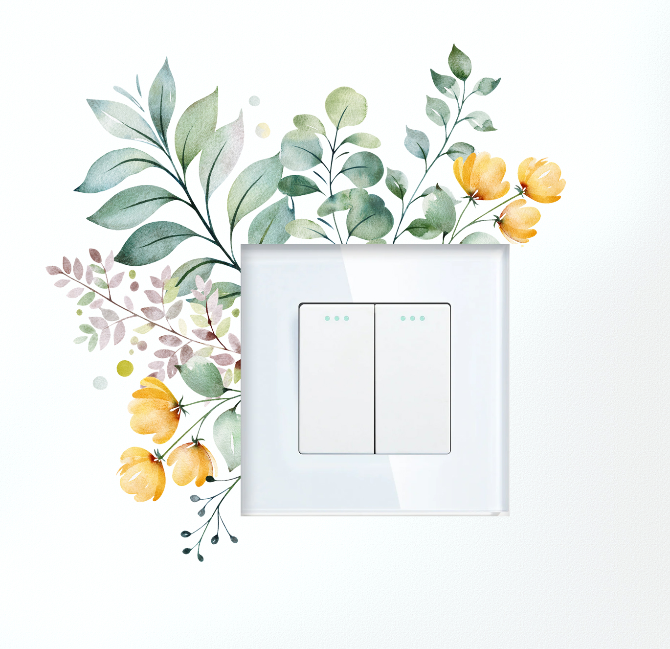 Schakelsticker - Gele bloemen
