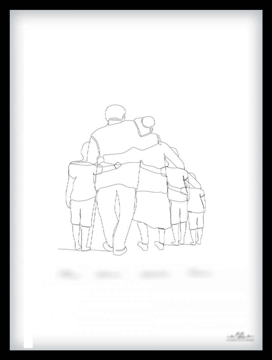 Poster - Grootouders met 3 jongens / Gepersonaliseerd