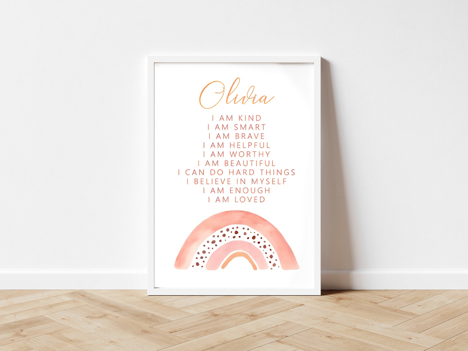 Poster - Regenboog / Gepersonaliseerd / Roze