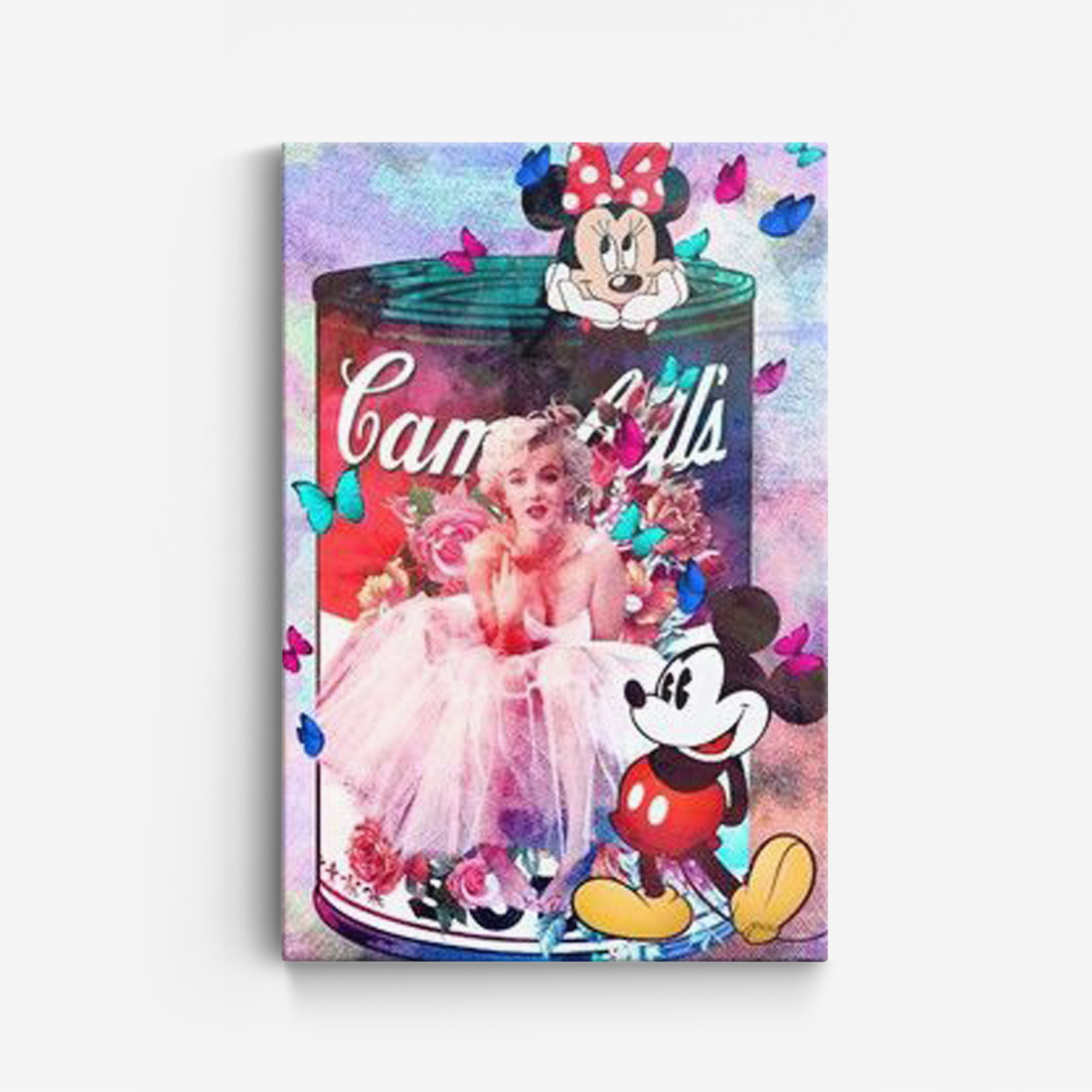 Canvas- Mickey muis en vlinders
