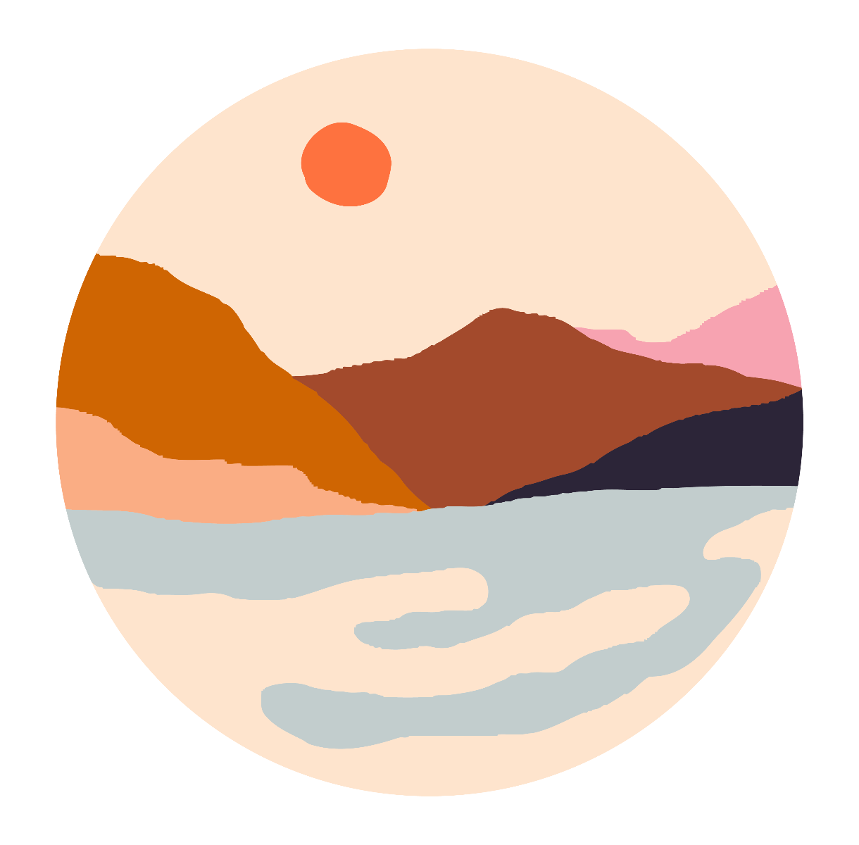 Muurstickers - Oranje zon / Cirkel