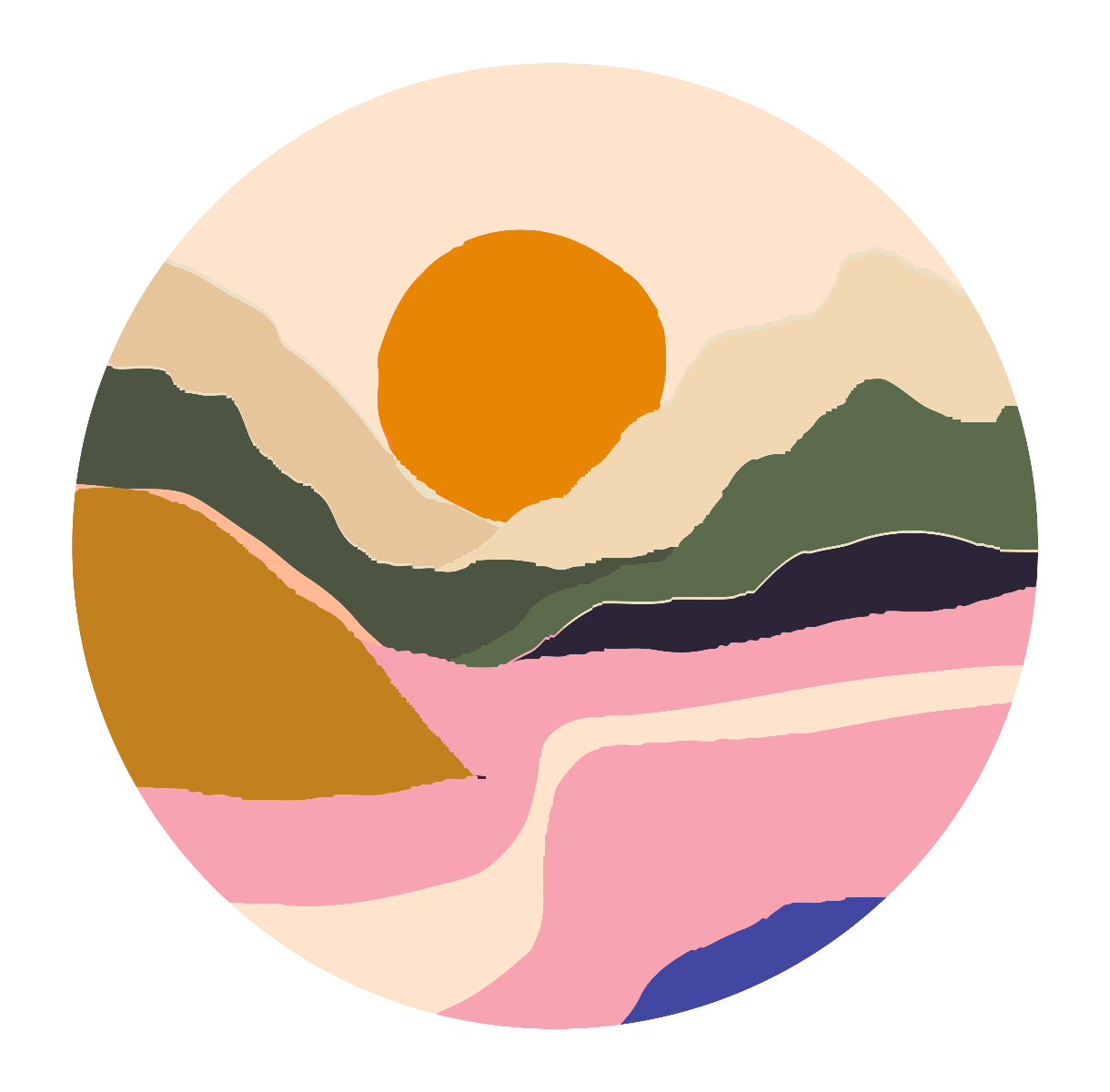 Muurstickers - Gele Zon / Cirkel