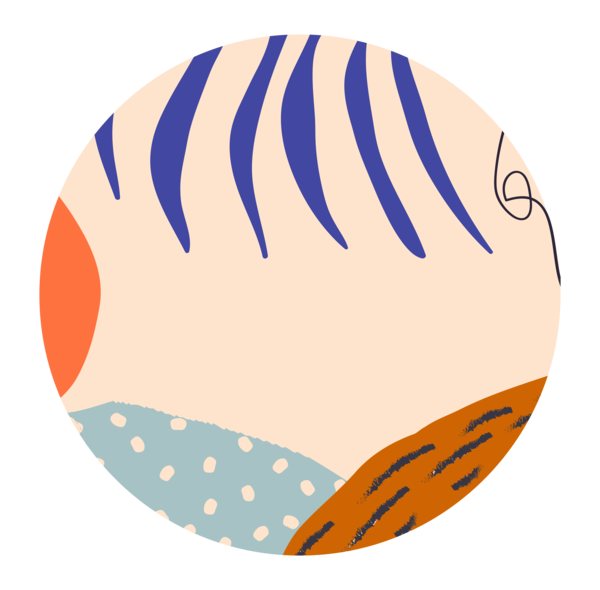 Muurstickers - Blauwe bladeren / cirkel
