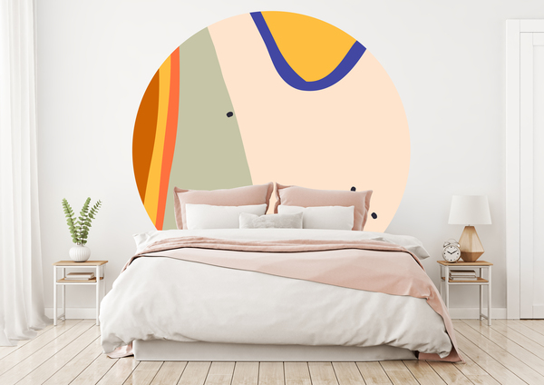 Muurstickers - Blauw en geel / Cirkel