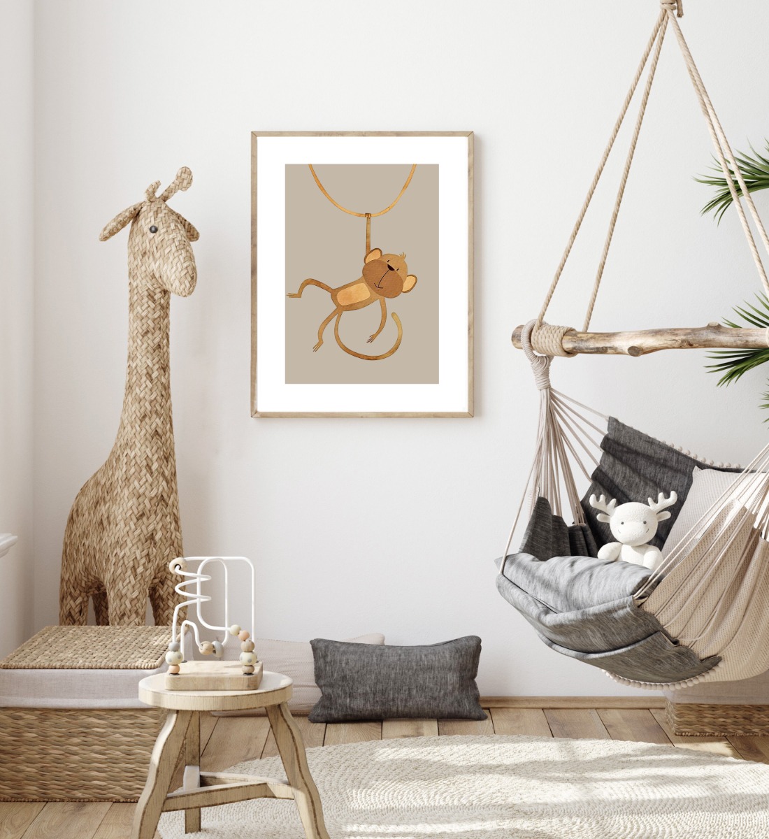 Poster - Scandinavische kinderkamer / Aap