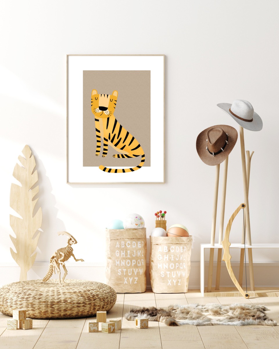 Poster - Scandinavische kinderkamer / Tijger