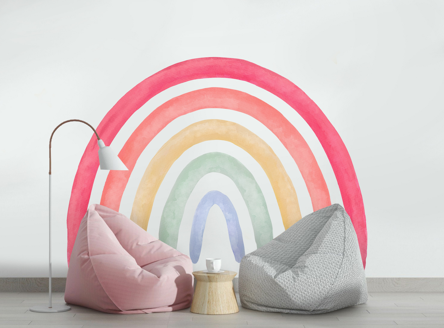 Muursticker - Regenboog / Roze / 02