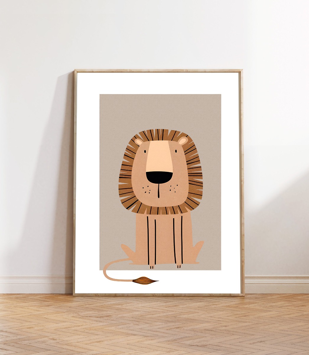 Poster - Scandinavische kinderkamer / Leeuw