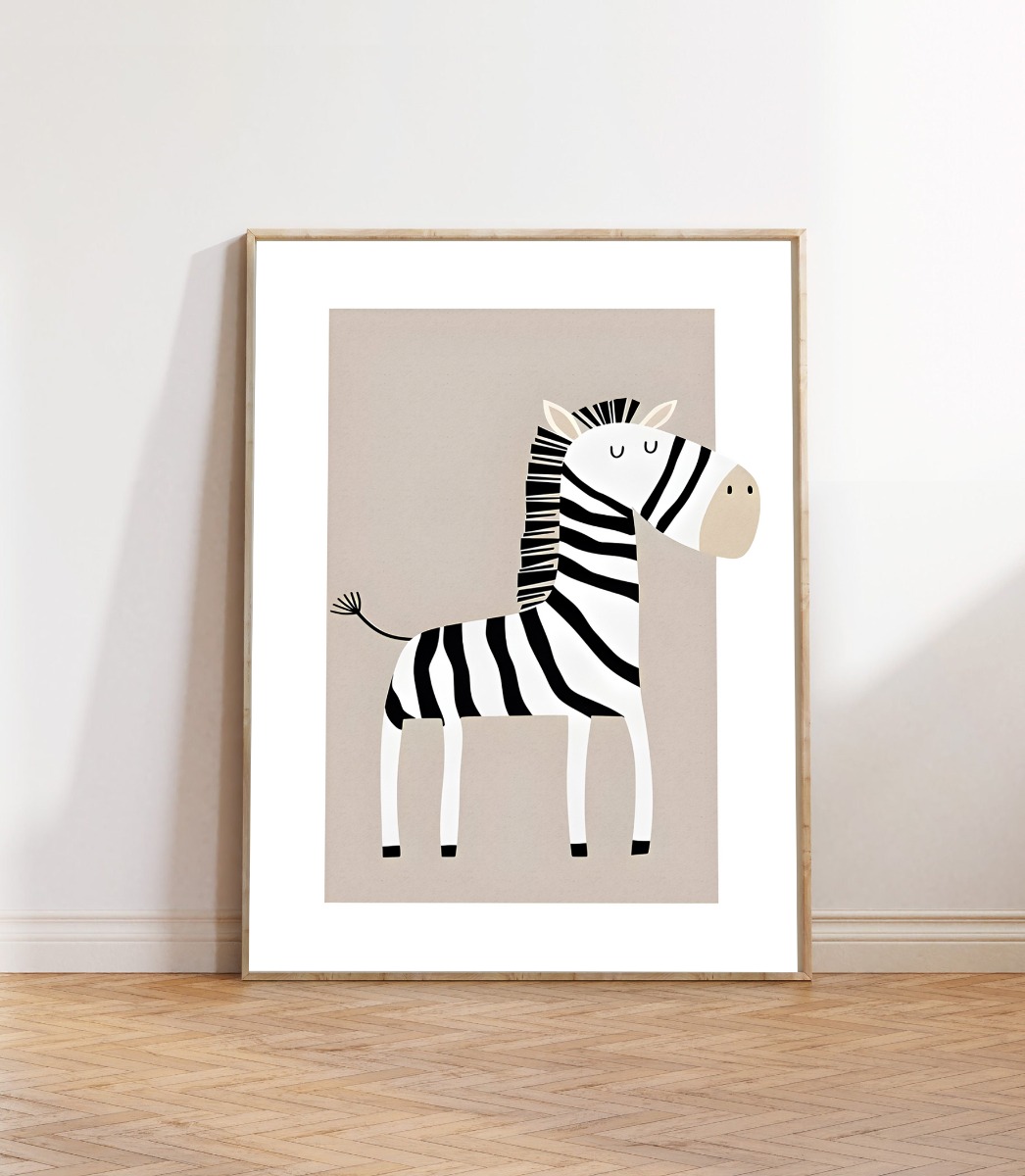 Poster - Scandinavische kinderkamer / Zebra