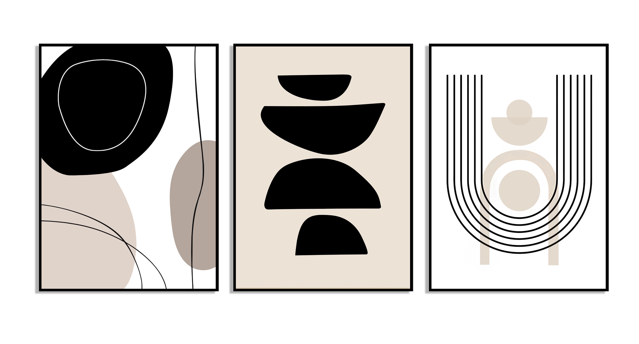 Posters - Abstracte schilderlijnen / set van 3