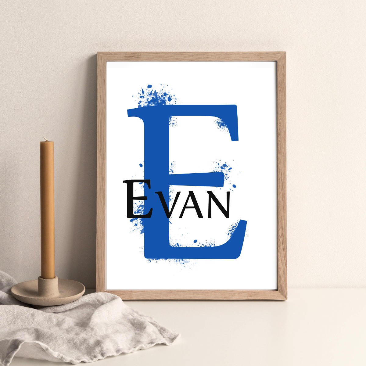 Poster - Blauw en zwart / Gepersonaliseerd