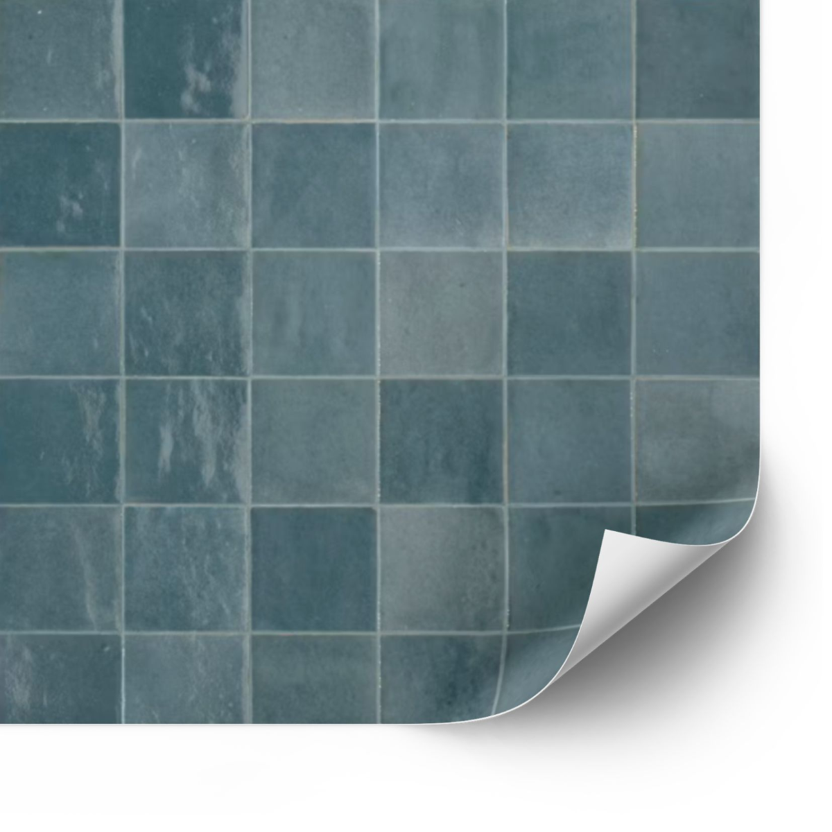 Tegels Sticker - Donkerblauwgroen tegelpatroon / Set van 24